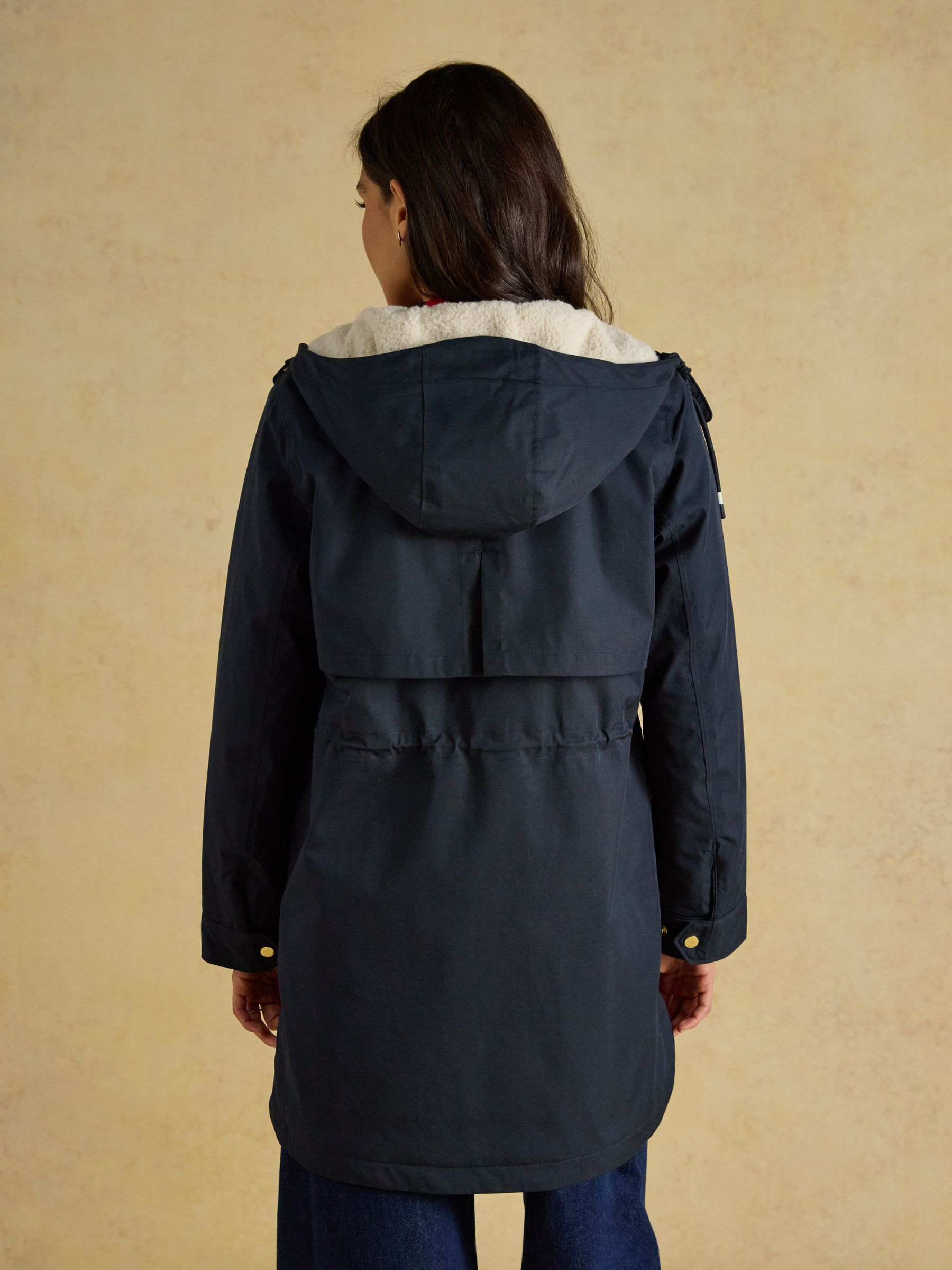 Evercosy Navy Borg Lined Waterproof Raincoat With Hood - Image 2 of 12