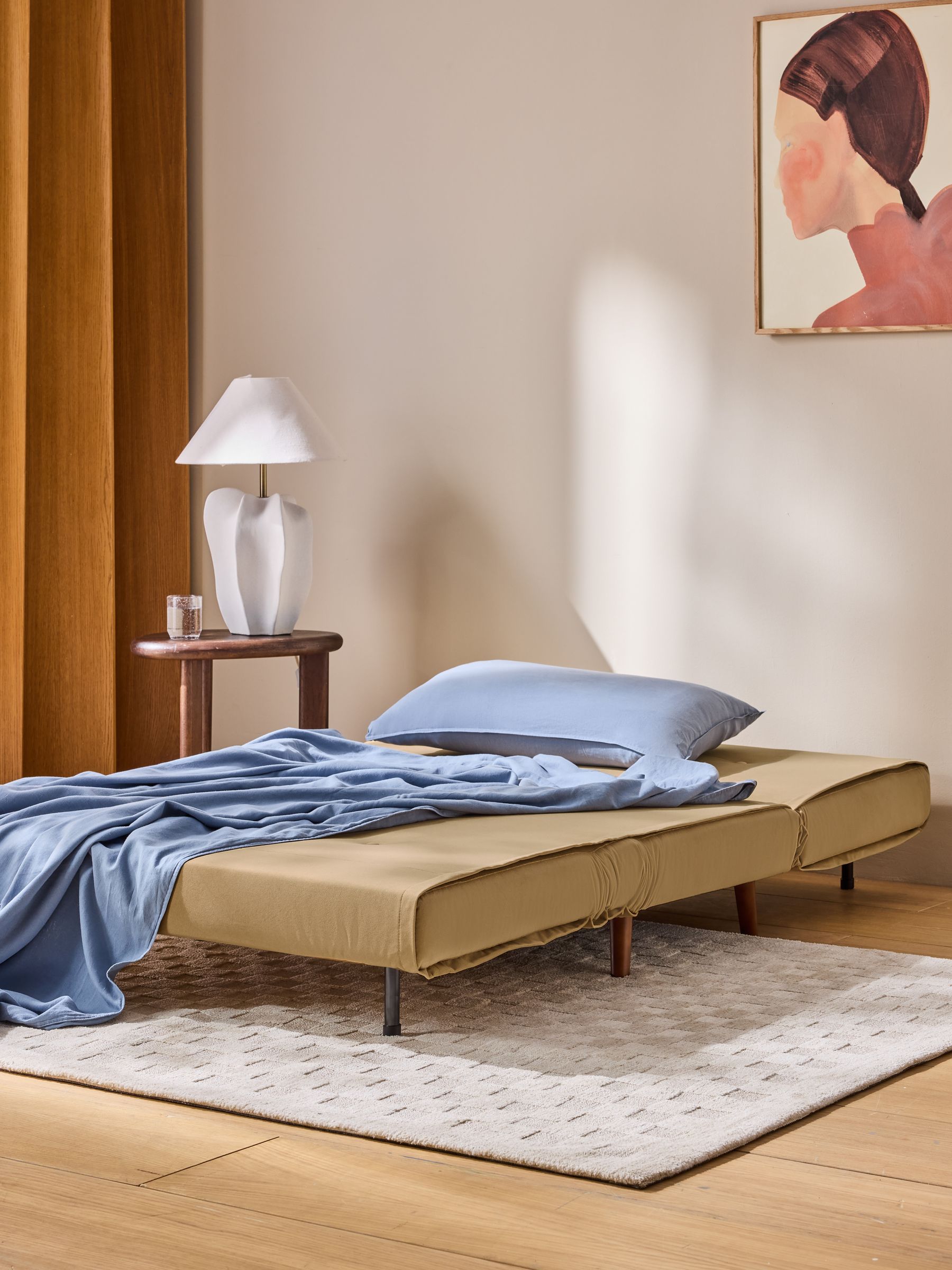 Regular Haru 2 Seater Sofa Bed in Caramel Natural Velvet - Image 2 of 6 Regular Haru 2 Seater Sofa Bed in Caramel Natural Velvet - Image 2 of 6