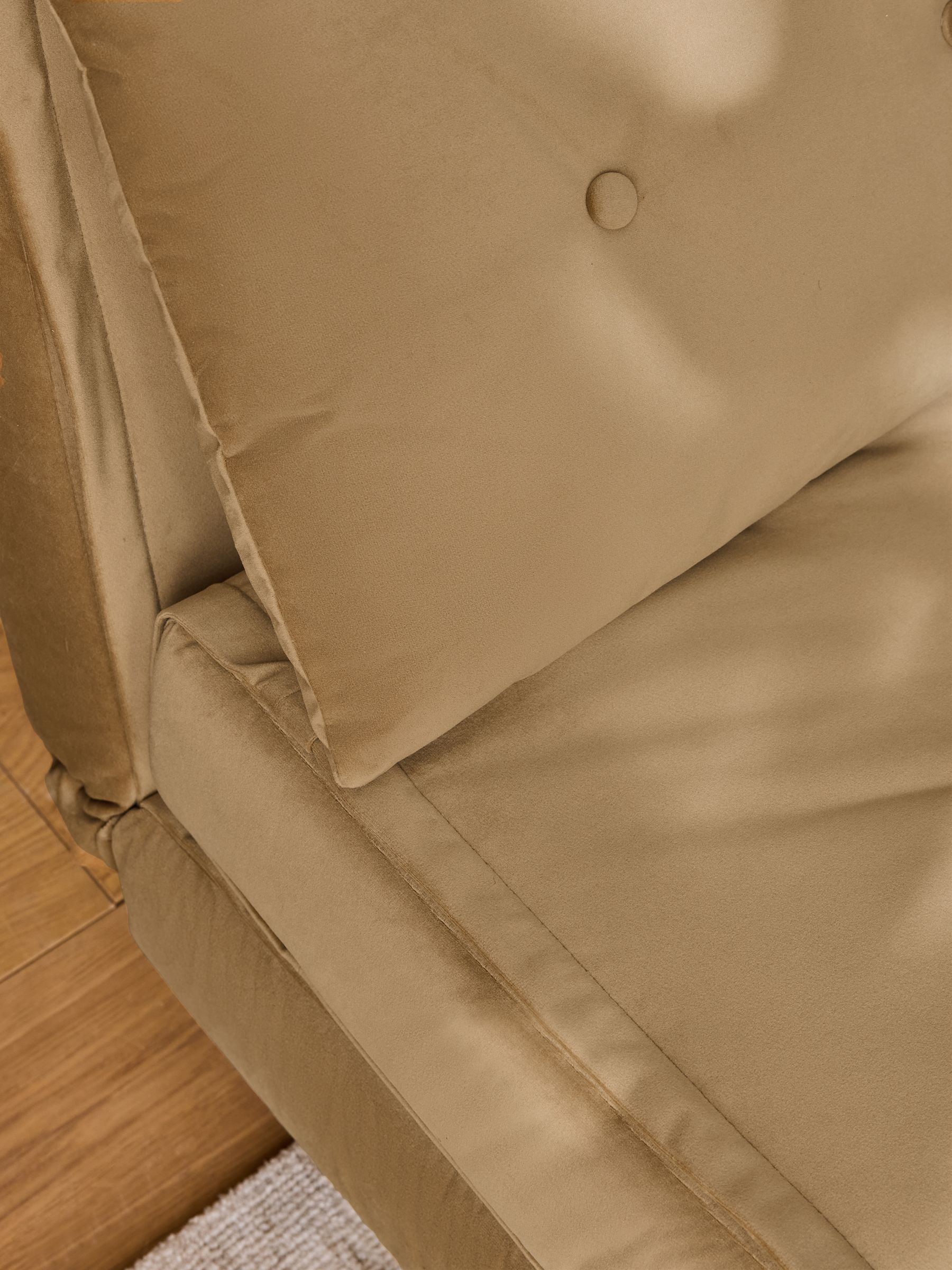 Regular Haru 2 Seater Sofa Bed in Caramel Natural Velvet - Image 4 of 6