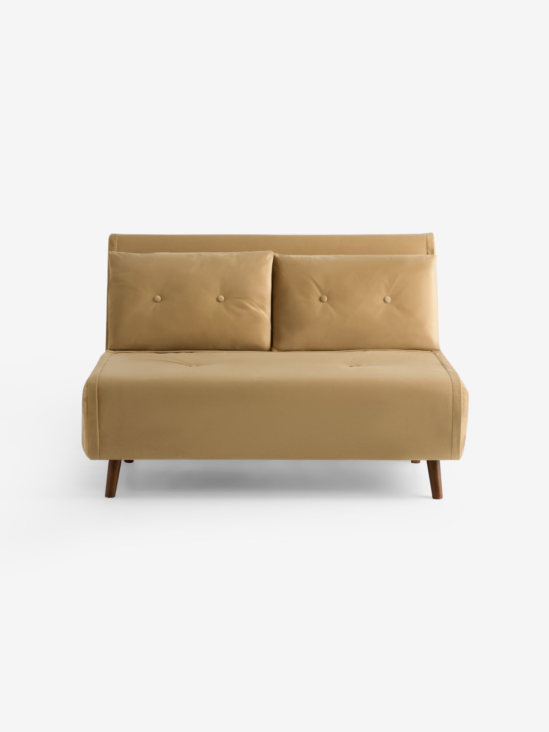 Regular Haru 2 Seater Sofa Bed in Caramel Natural Velvet - Image 5 of 6