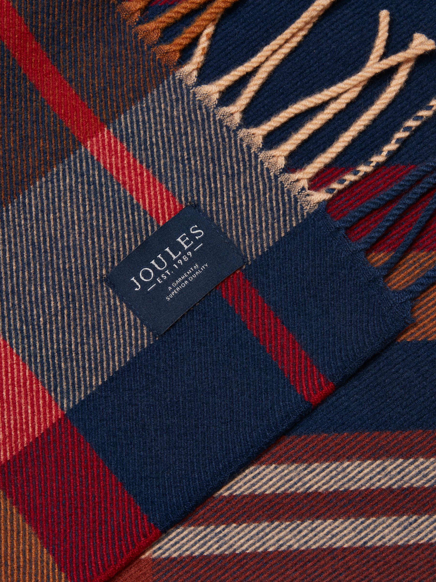Fringe Langtree Navy & Brown Check Scarf - Image 3 of 4