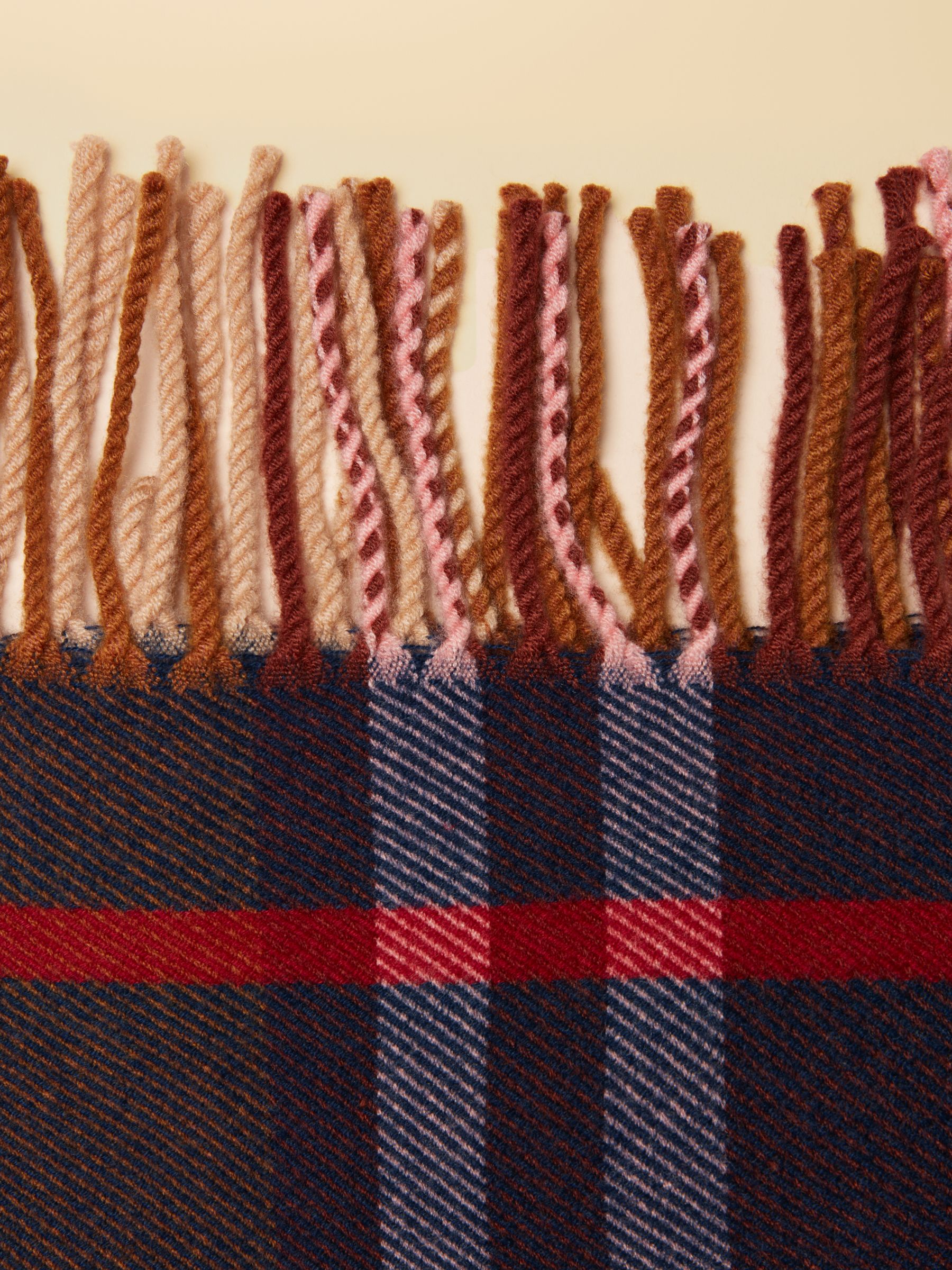 Fringe Langtree Navy & Brown Check Scarf - Image 4 of 4