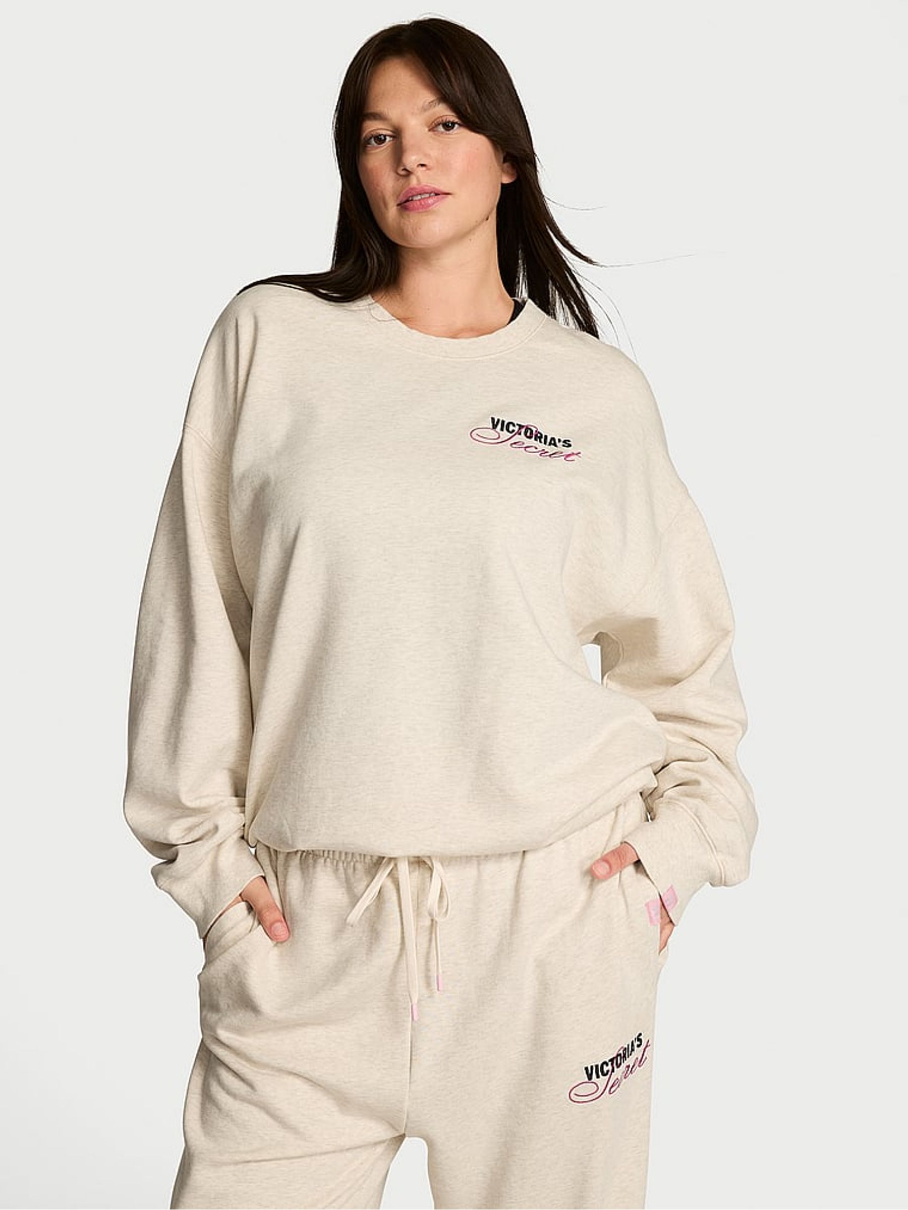 Natural Heather Nude Fleece Crewneck Sweatshirt - Image 1 of 2