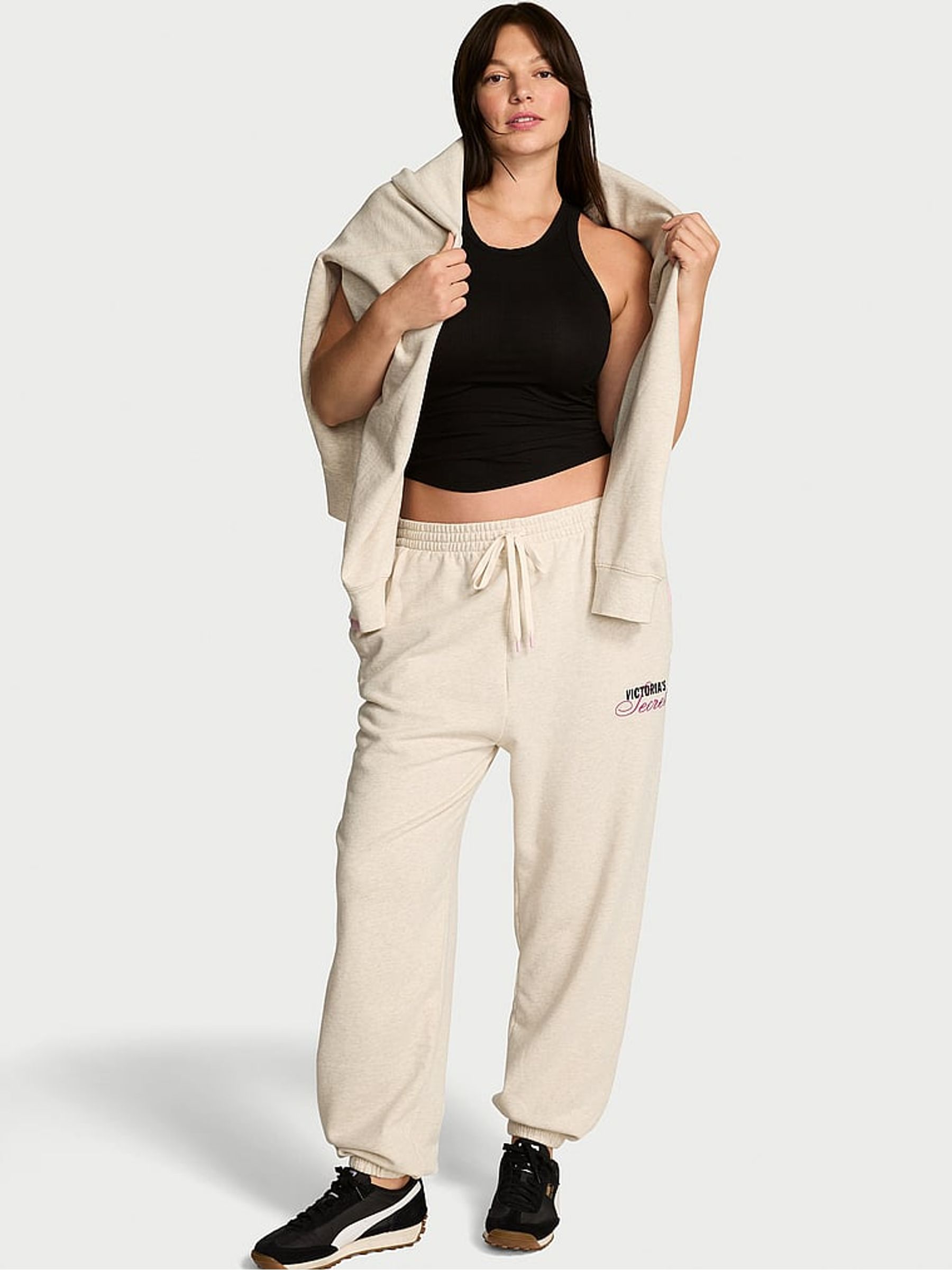 Natural Heather Nude Cuffed Fleece Joggers - Image 1 of 2 Natural Heather Nude Cuffed Fleece Joggers - Image 1 of 2