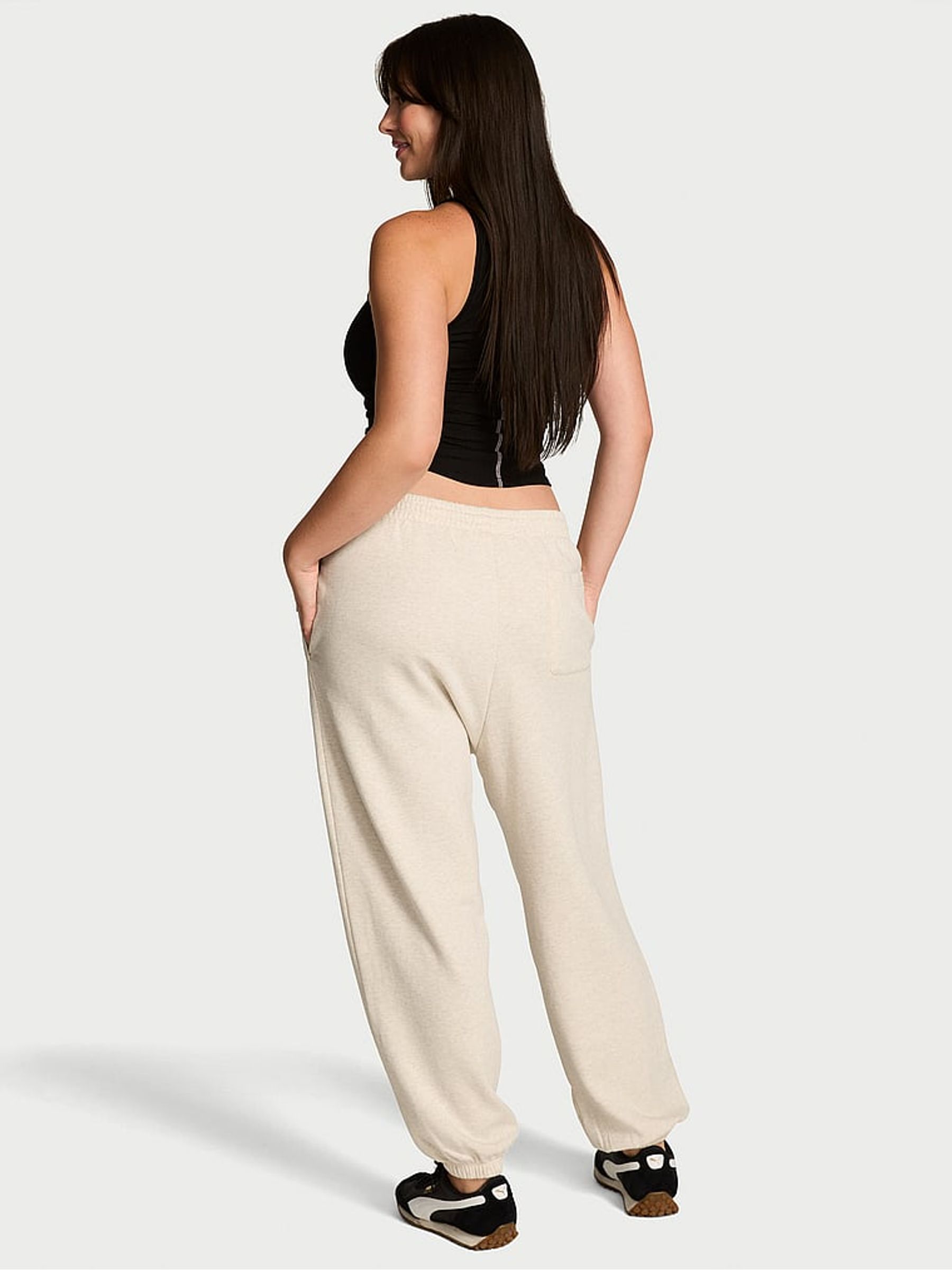 Natural Heather Nude Cuffed Fleece Joggers - Image 2 of 2 Natural Heather Nude Cuffed Fleece Joggers - Image 2 of 2
