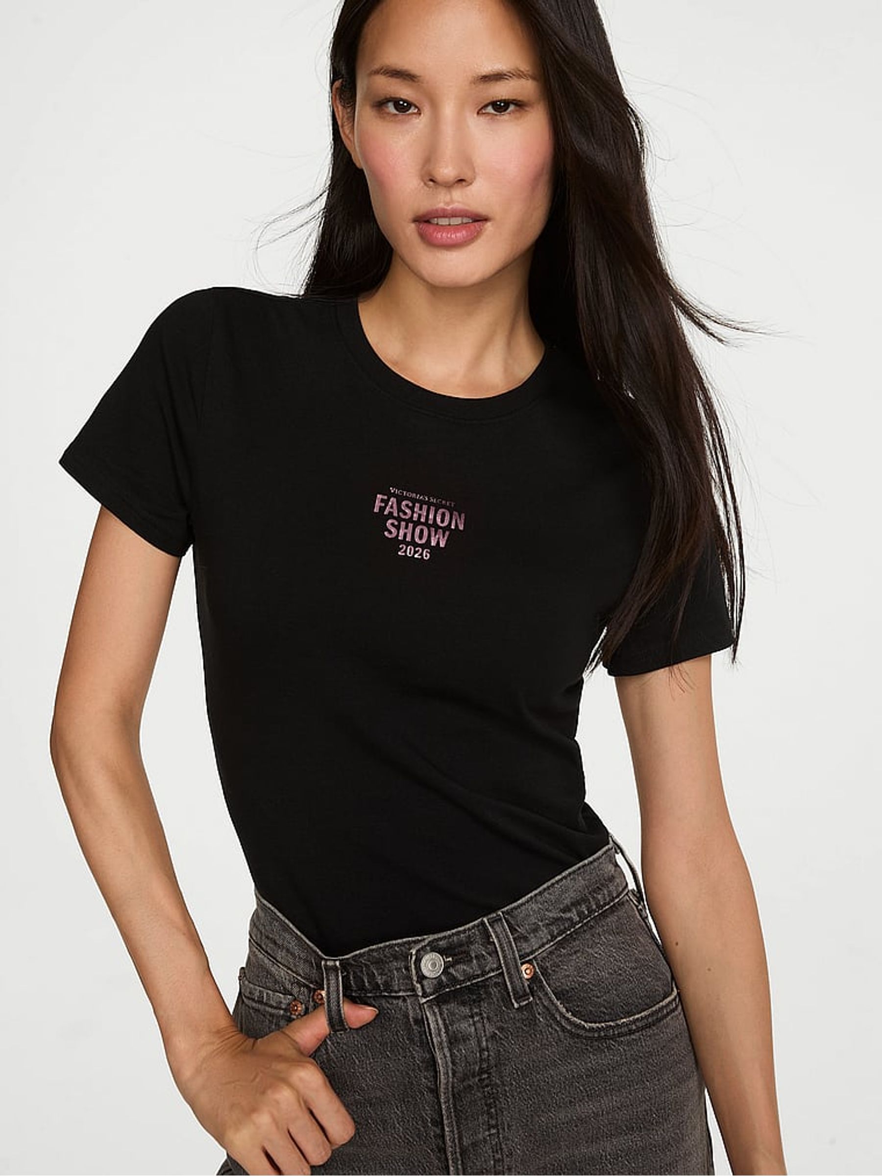 Black Fashion Show Cotton T-Shirt - Image 1 of 2 Black Fashion Show Cotton T-Shirt - Image 1 of 2