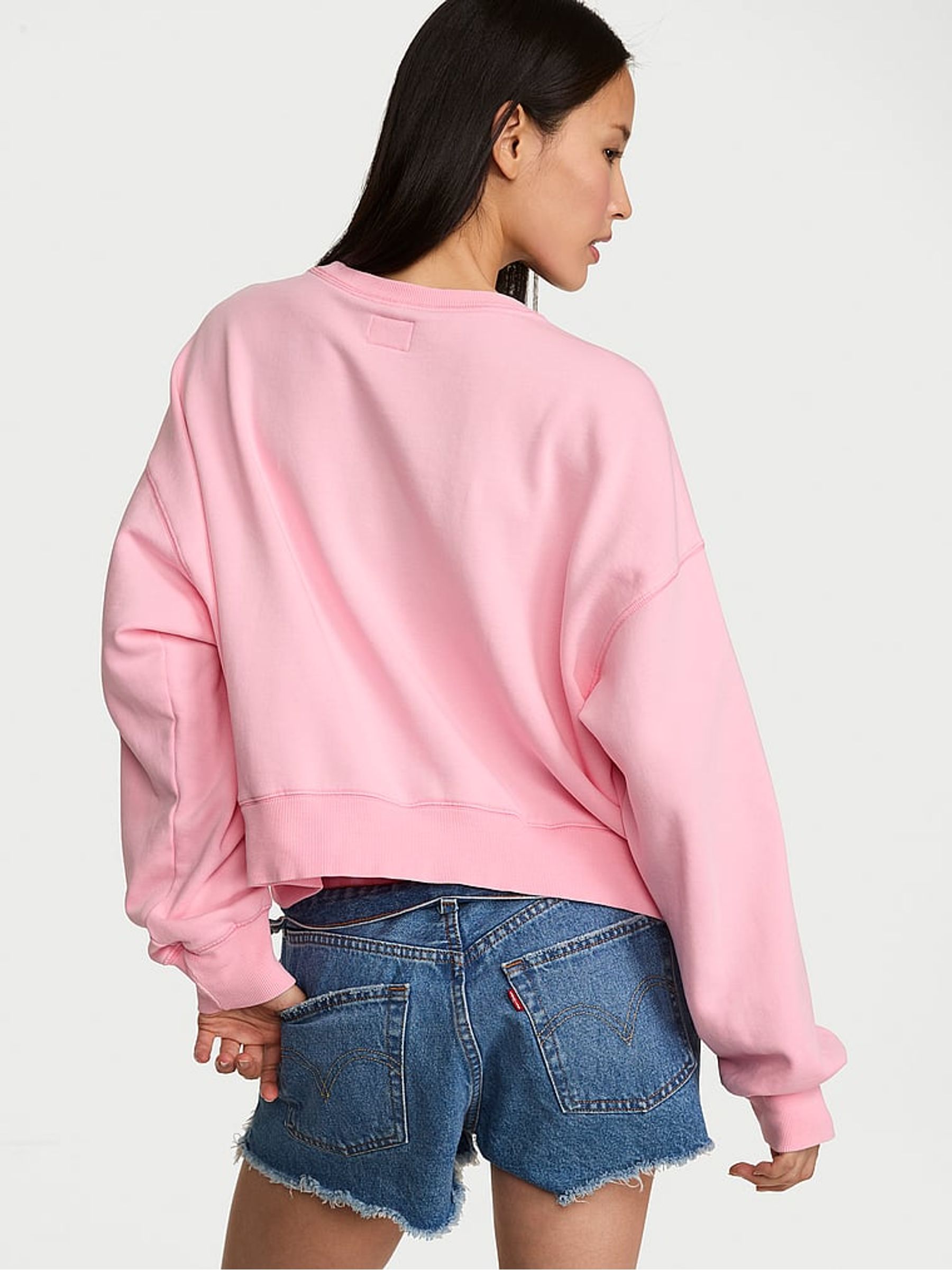 Pink Fashion Show Cropped Crewneck Sweatshirt - Image 3 of 3
