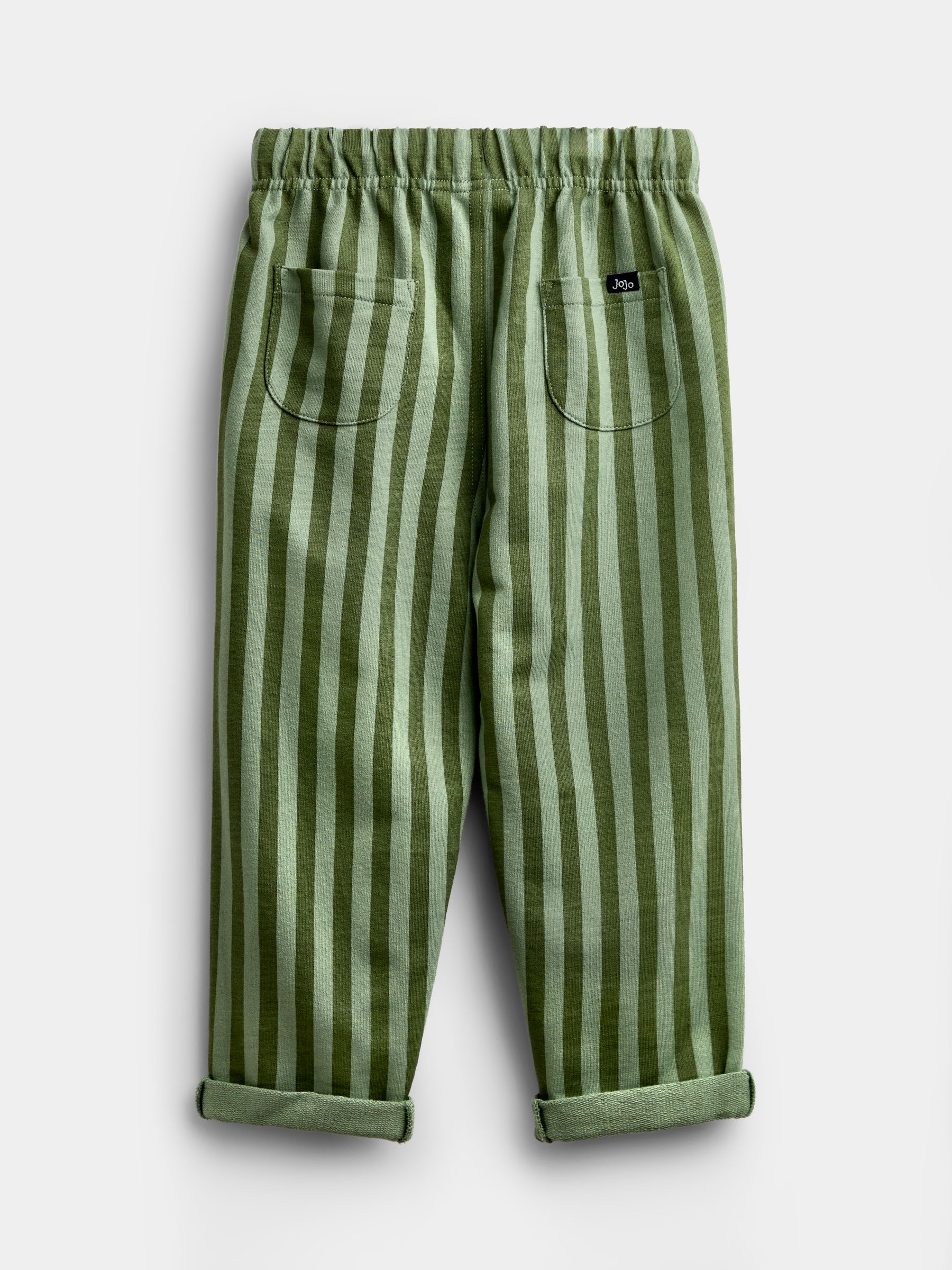 Khaki Green 2-Pack Vertical Stripe & Plain Joggers - Image 5 of 7