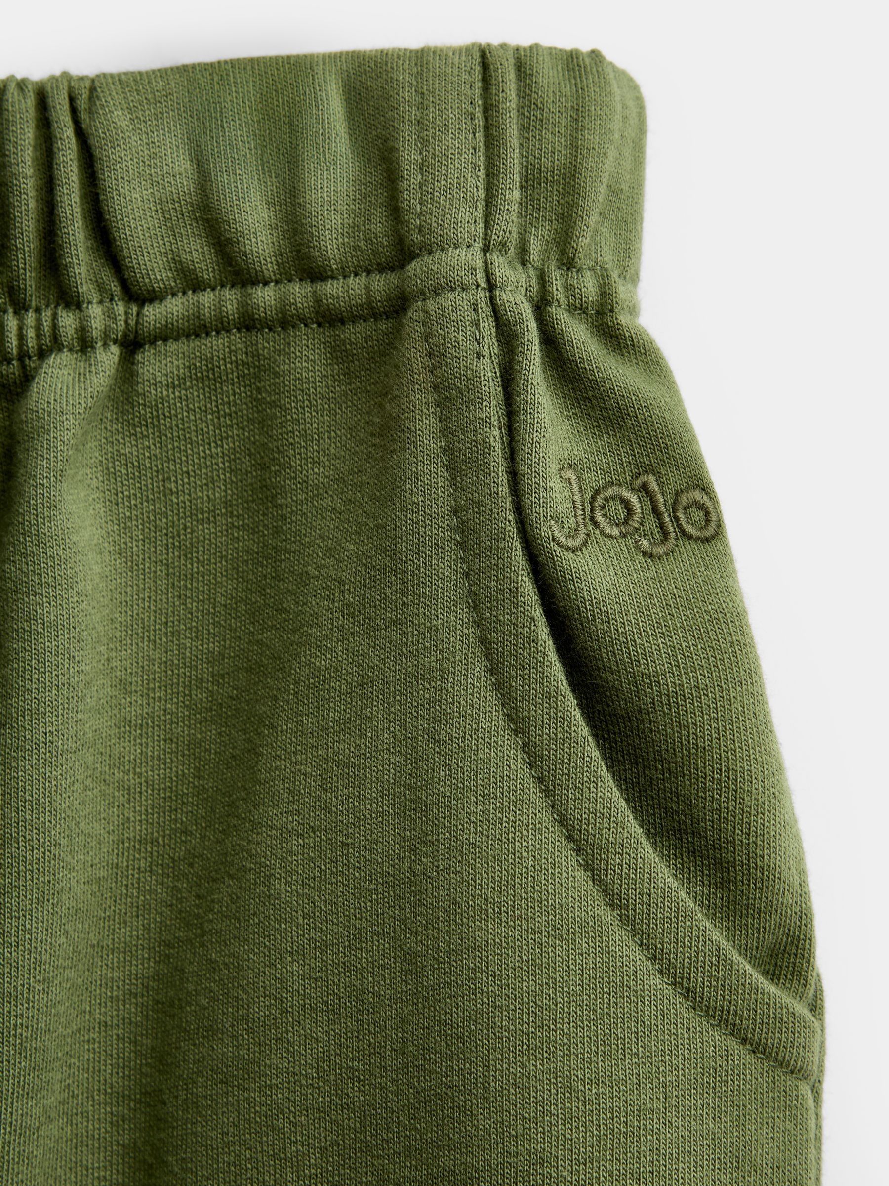Khaki Green 2-Pack Vertical Stripe & Plain Joggers - Image 6 of 7