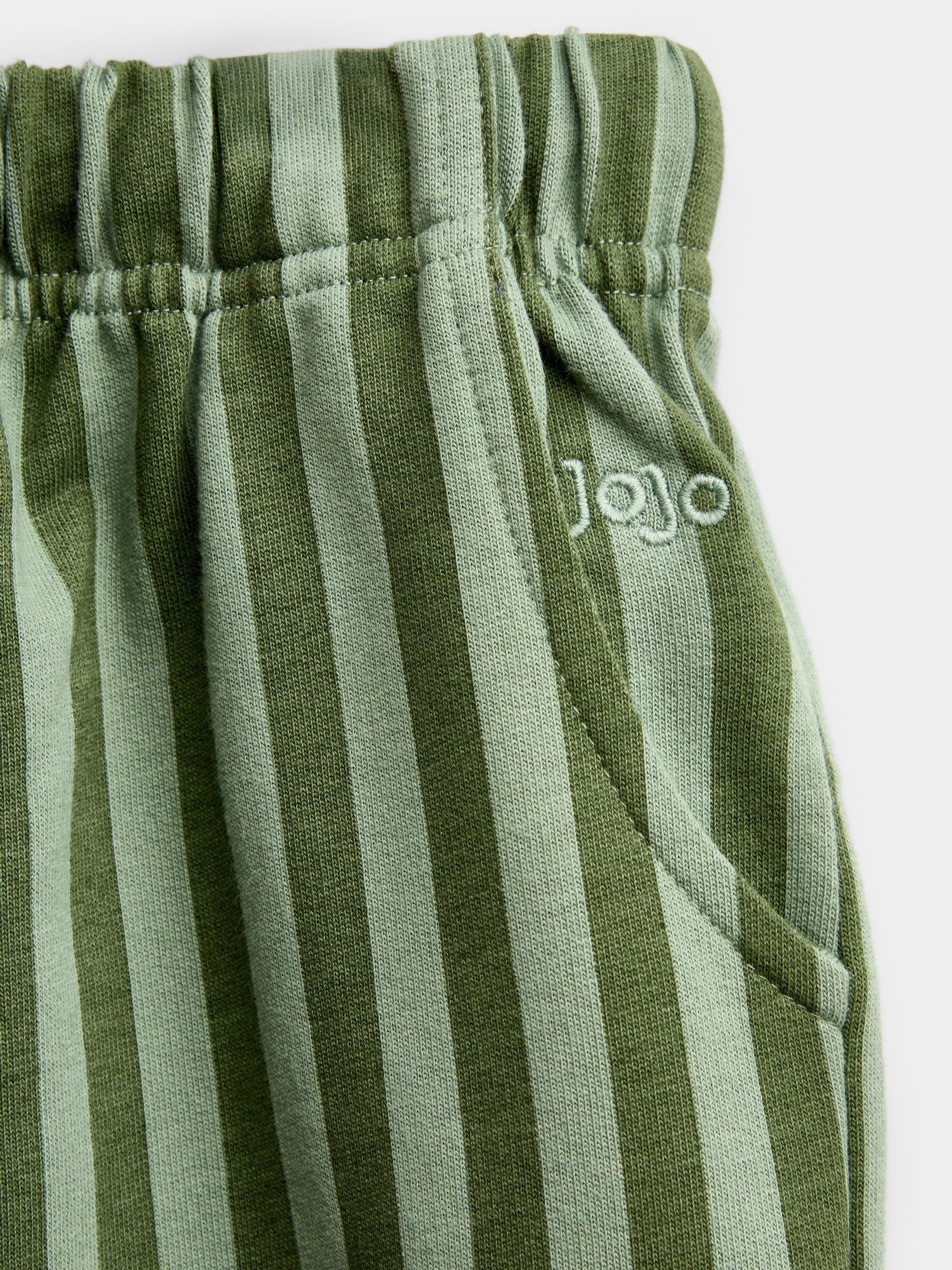 Khaki Green 2-Pack Vertical Stripe & Plain Joggers - Image 7 of 7