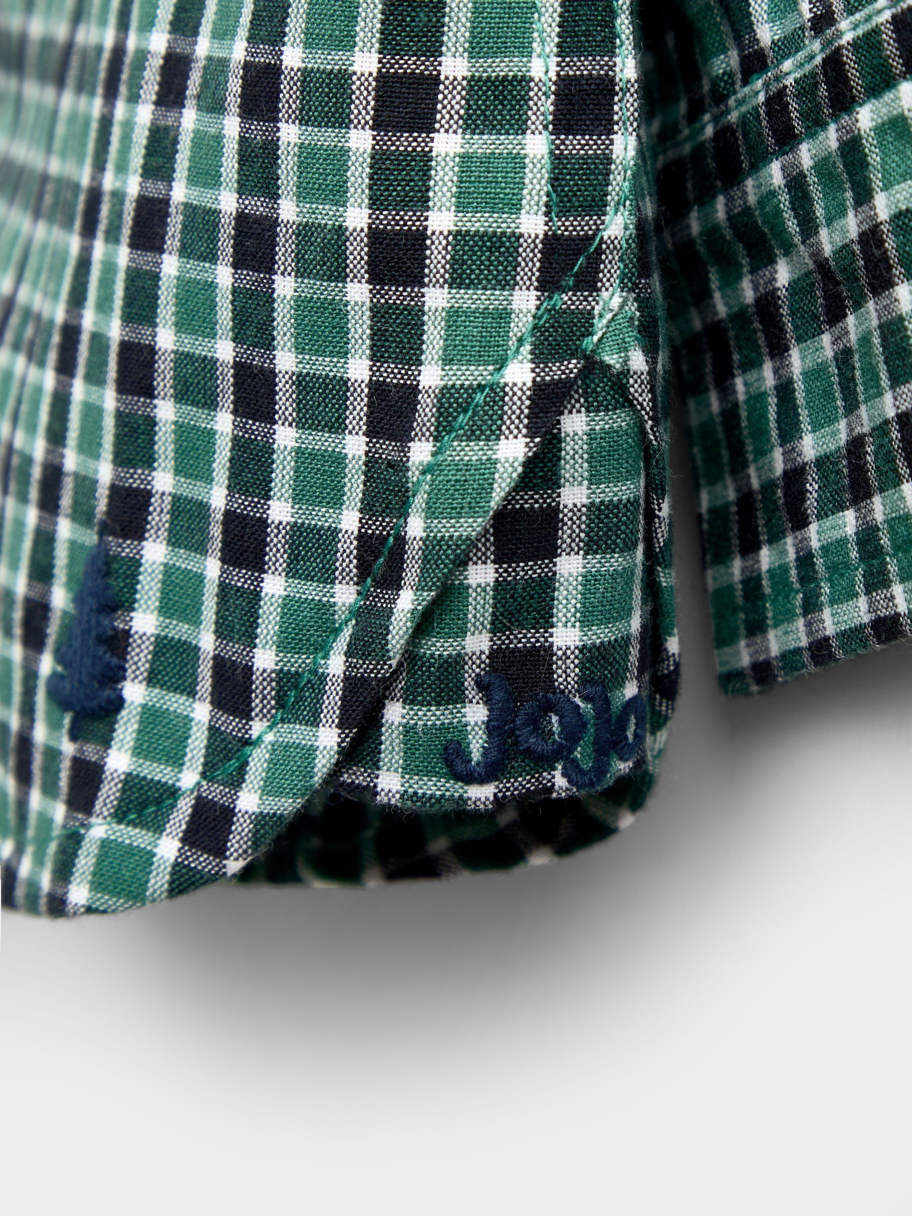 Green Check Christmas Tree All Over Embroidered Shirt - Image 3 of 4