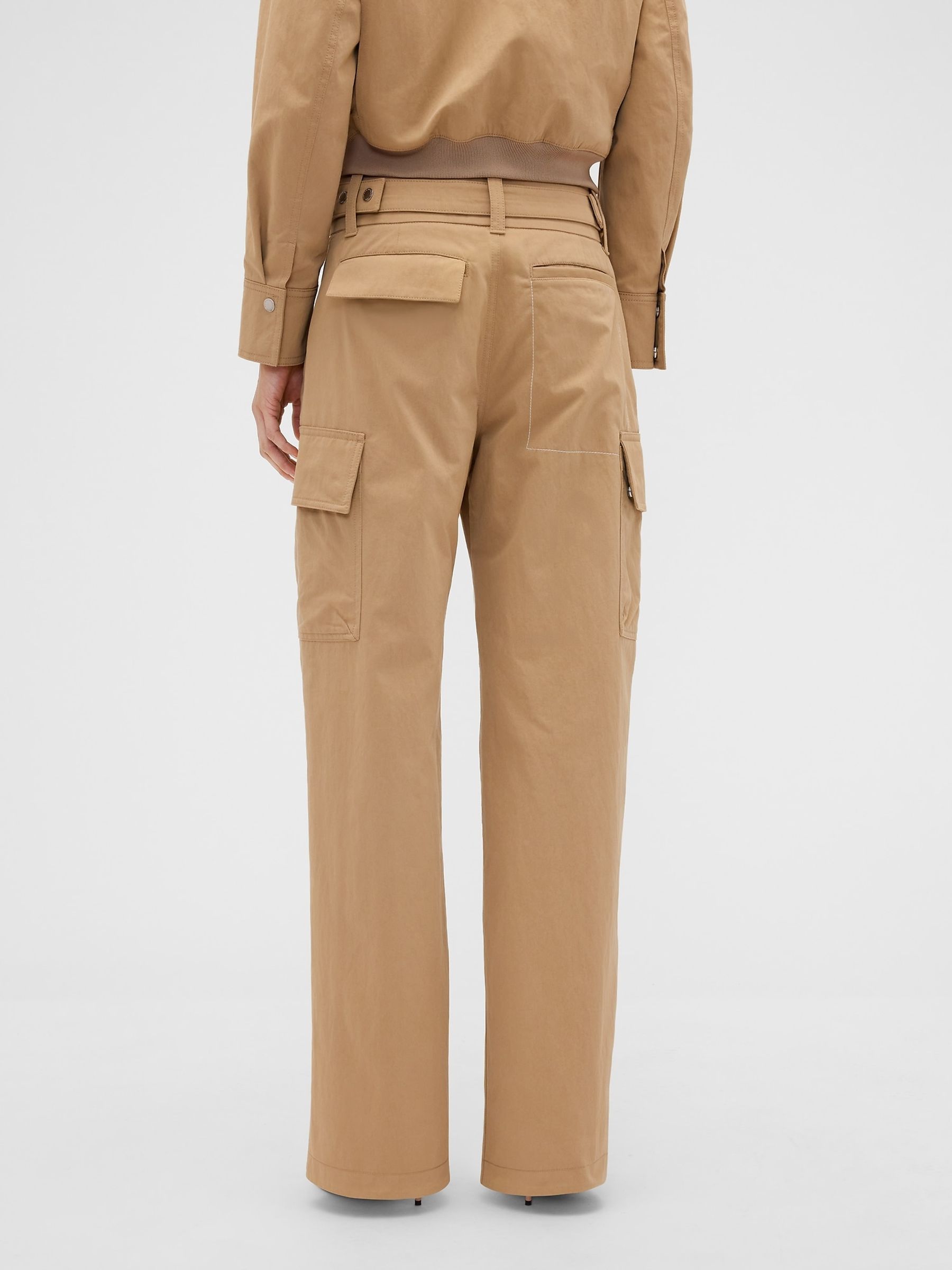 Gap x Victoria Beckham Beige High Waisted Cargo Trousers - Image 2 of 7