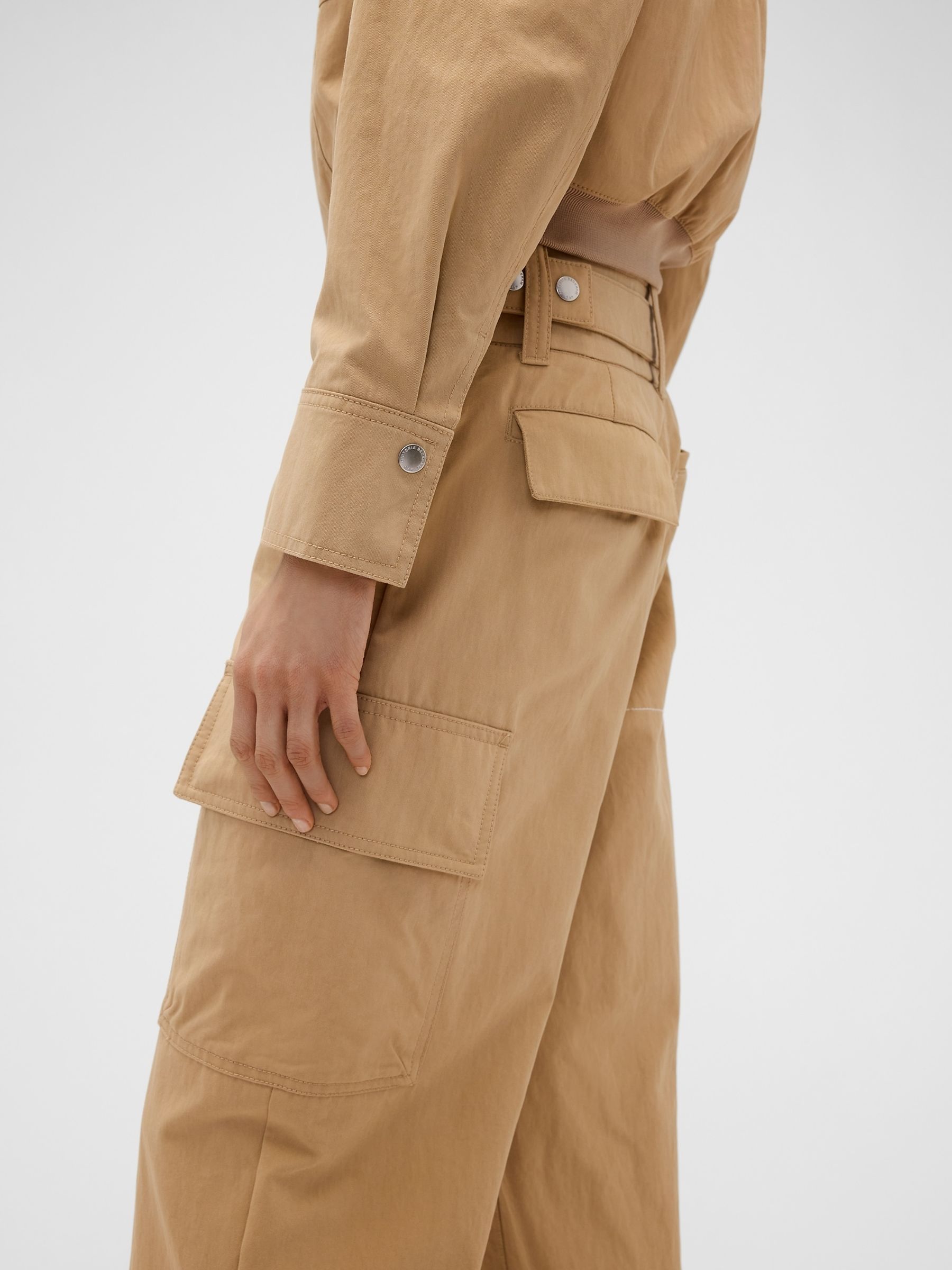 Gap x Victoria Beckham Beige High Waisted Cargo Trousers - Image 5 of 7