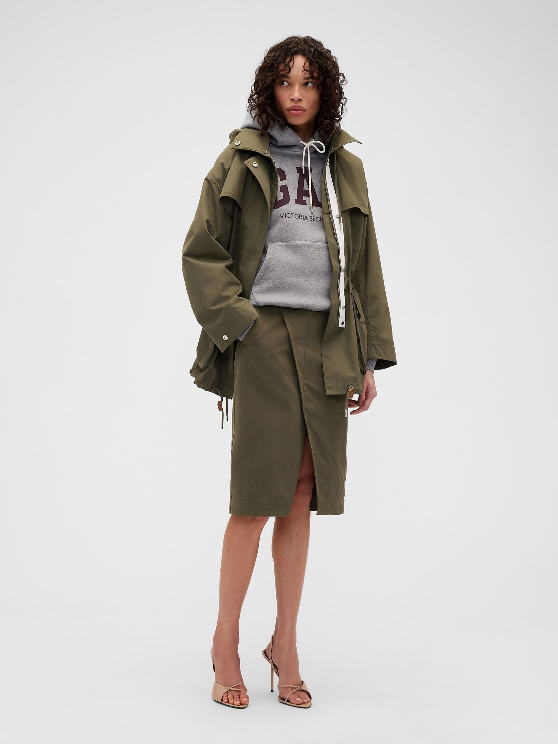 Gap x Victoria Beckham Khaki Green Cargo Skirt - Image 1 of 6
