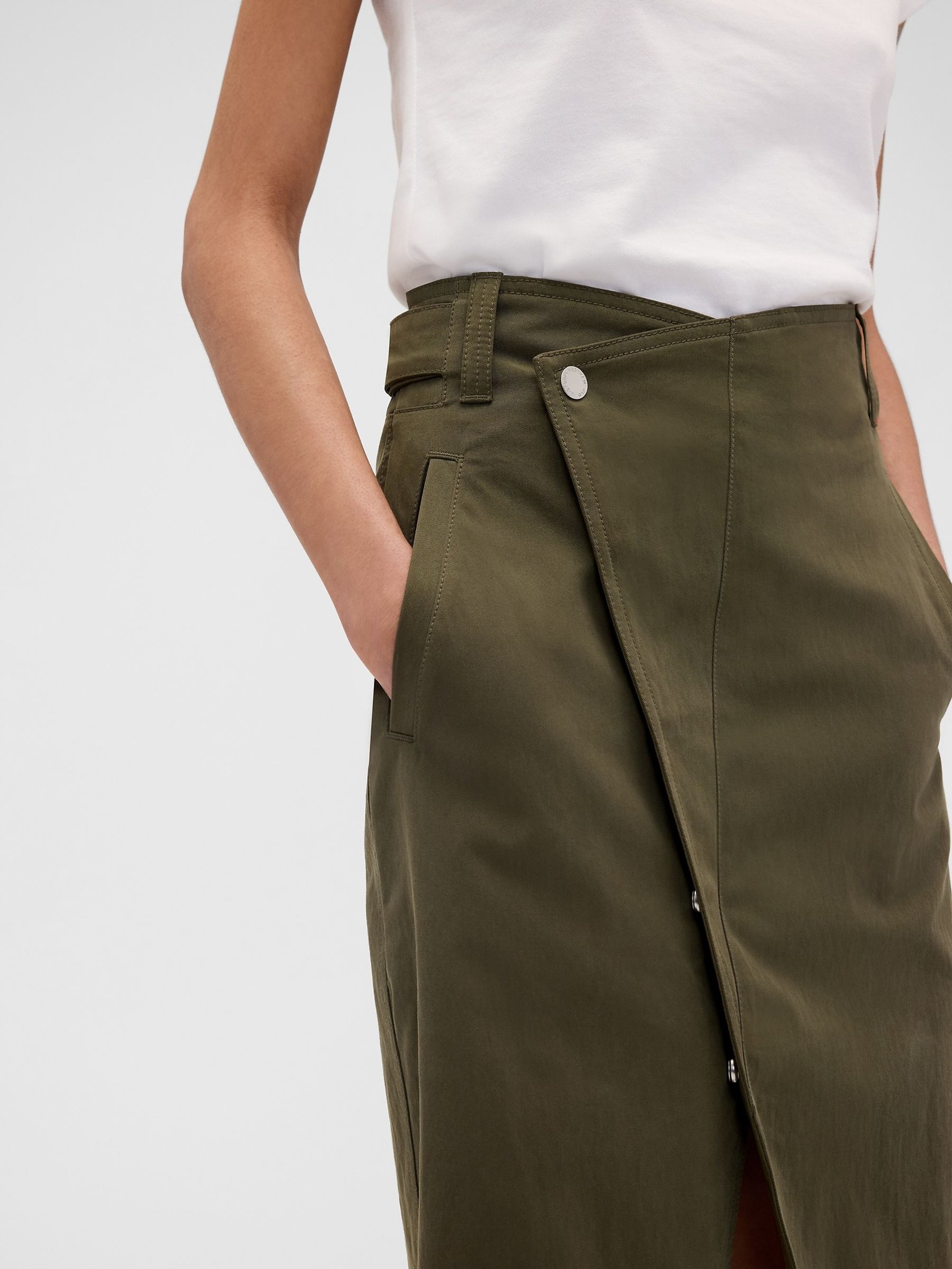 Gap x Victoria Beckham Khaki Green Cargo Skirt - Image 4 of 6
