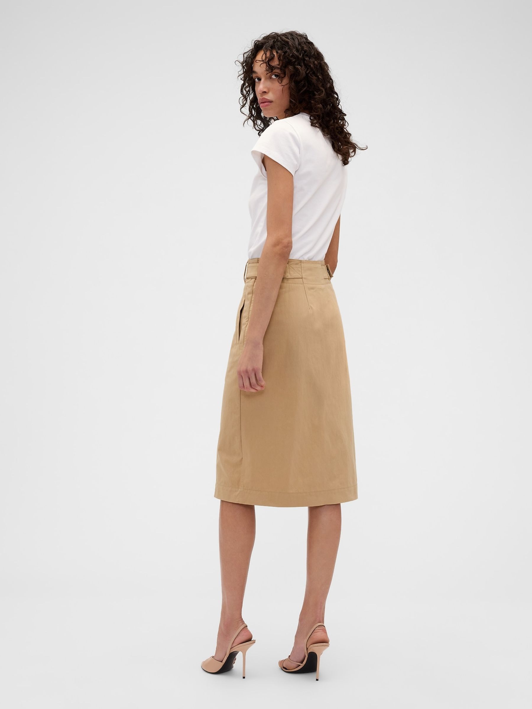 Gap x Victoria Beckham Beige Cargo Skirt | Gap