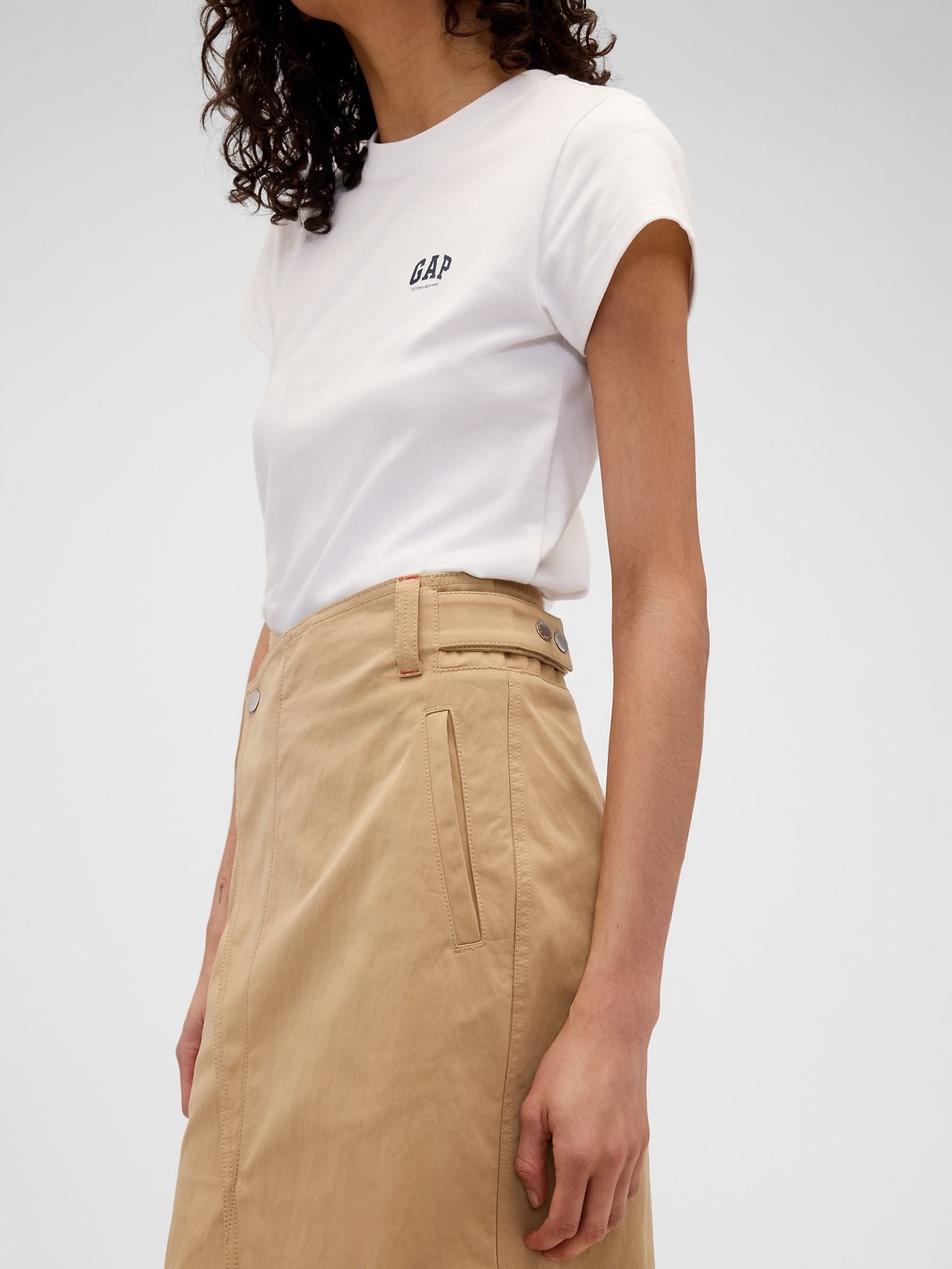 Gap x Victoria Beckham Beige Cargo Skirt - Image 4 of 6