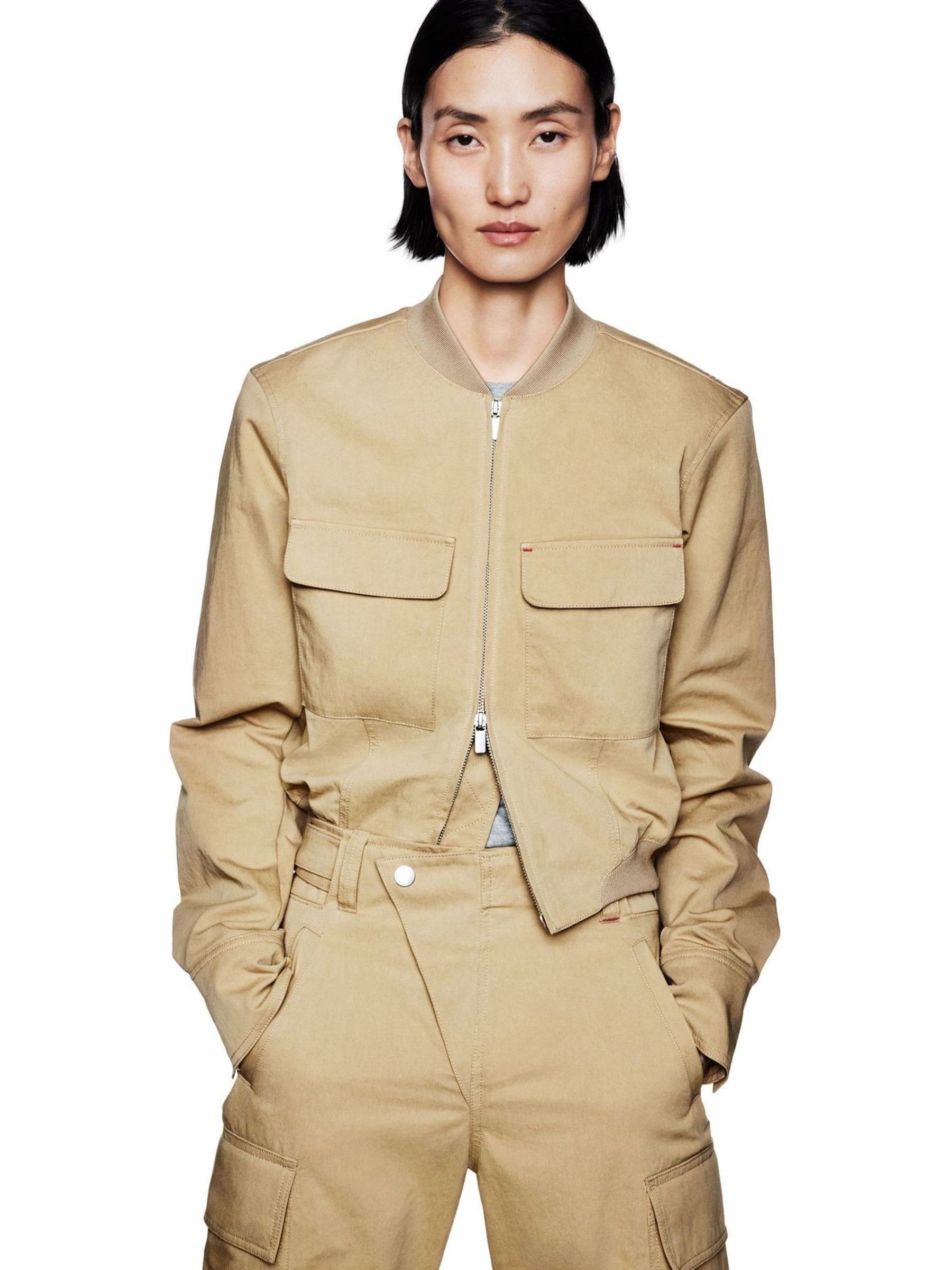 Gap x Victoria Beckham Beige Bomber Jacket - Image 2 of 9