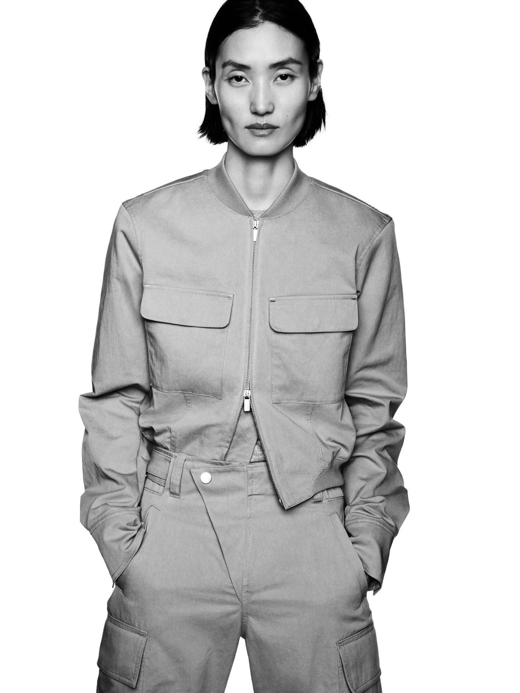 Gap x Victoria Beckham Beige Bomber Jacket - Image 3 of 9