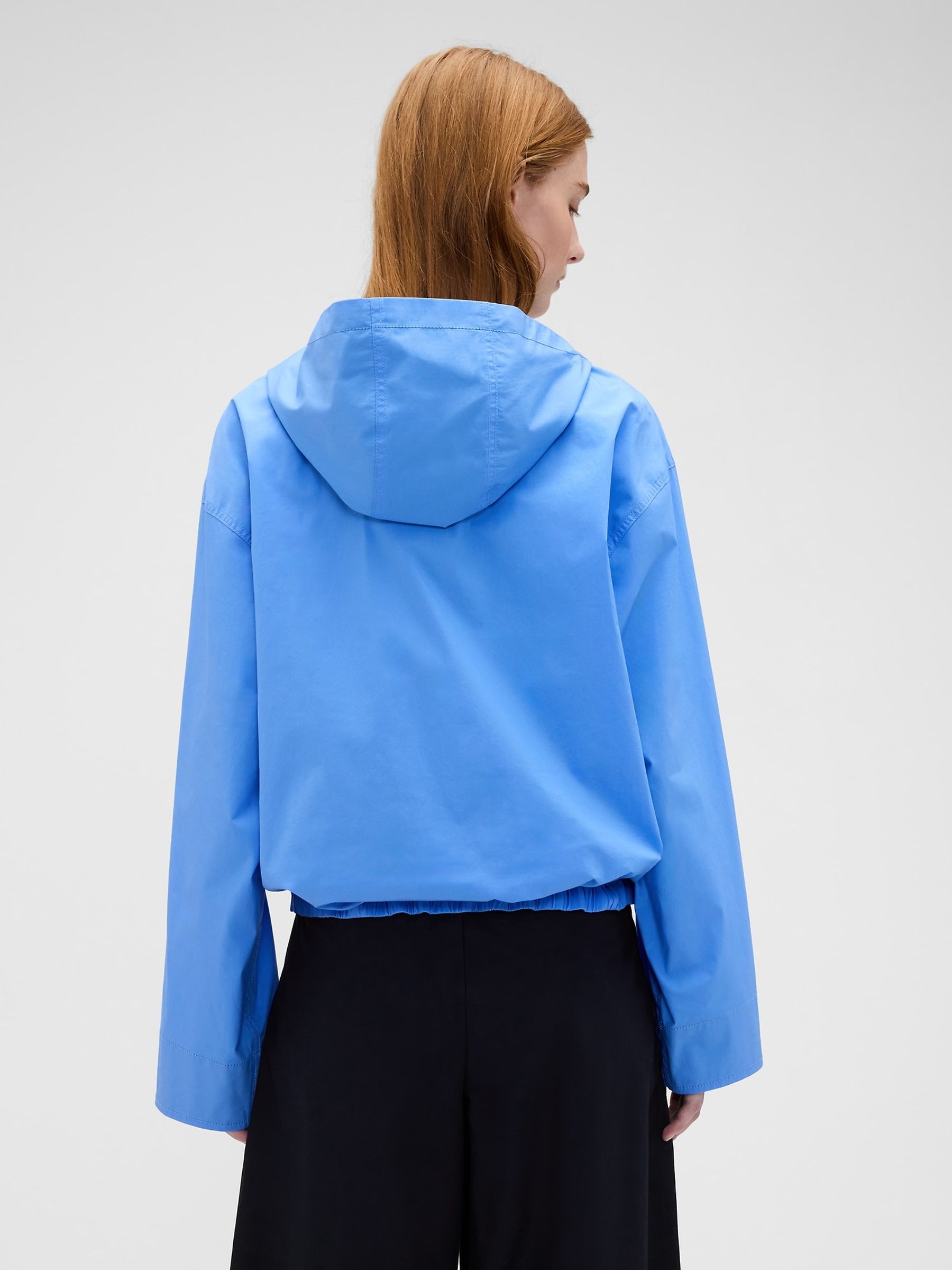 Gap x Victoria Beckham Blue Hooded Pullover Jacket - Image 3 of 7