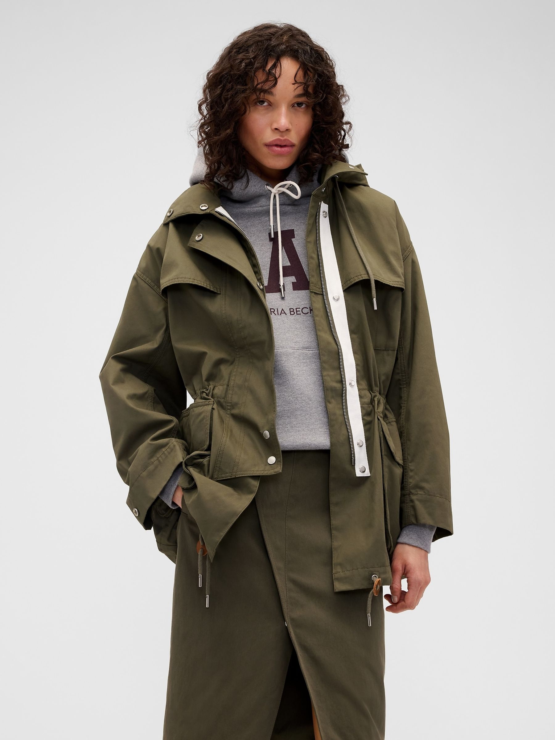 Gap x Victoria Beckham Khaki Green Parka Jacket - Image 1 of 8