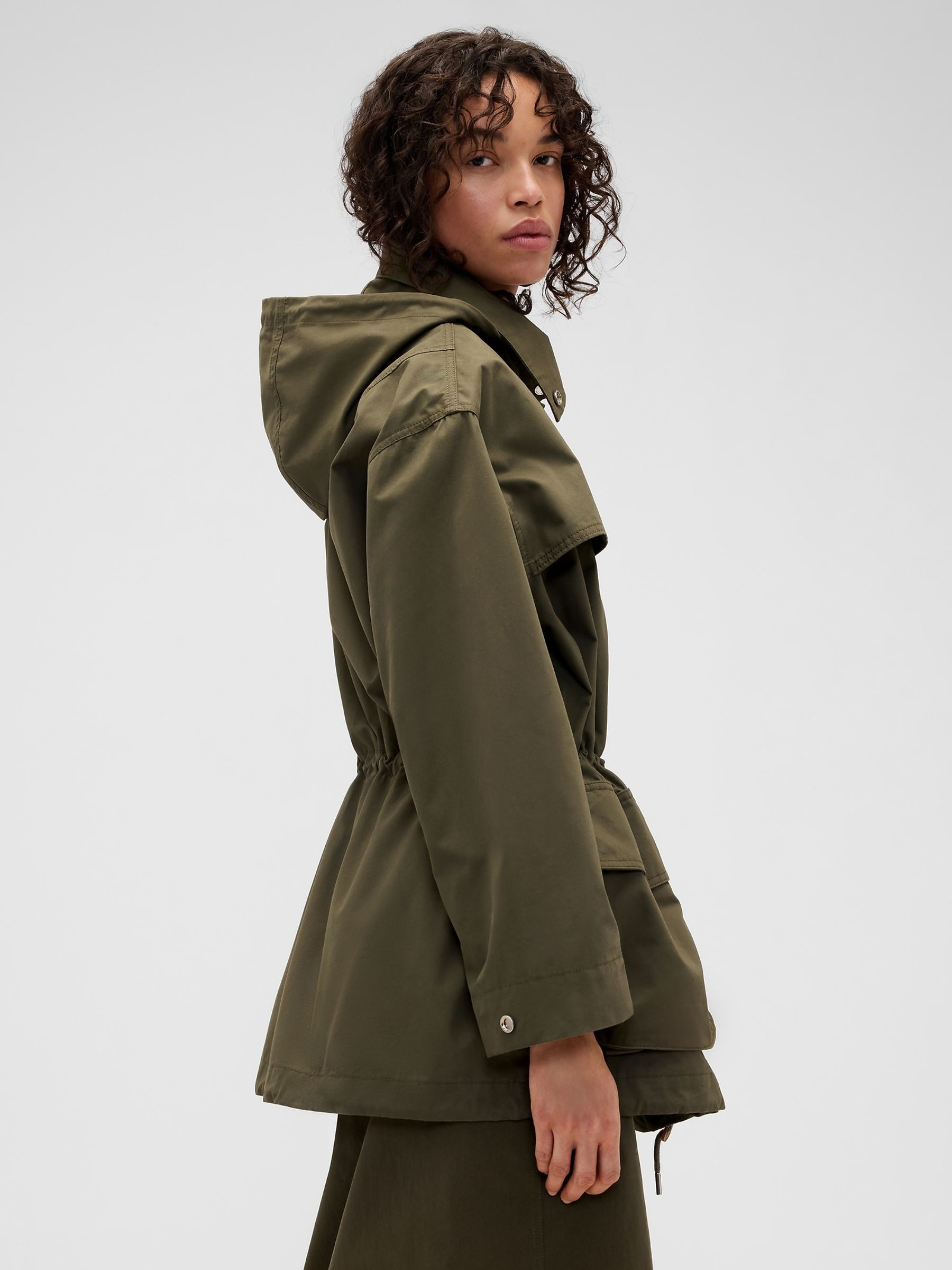 Gap x Victoria Beckham Khaki Green Parka Jacket - Image 3 of 8