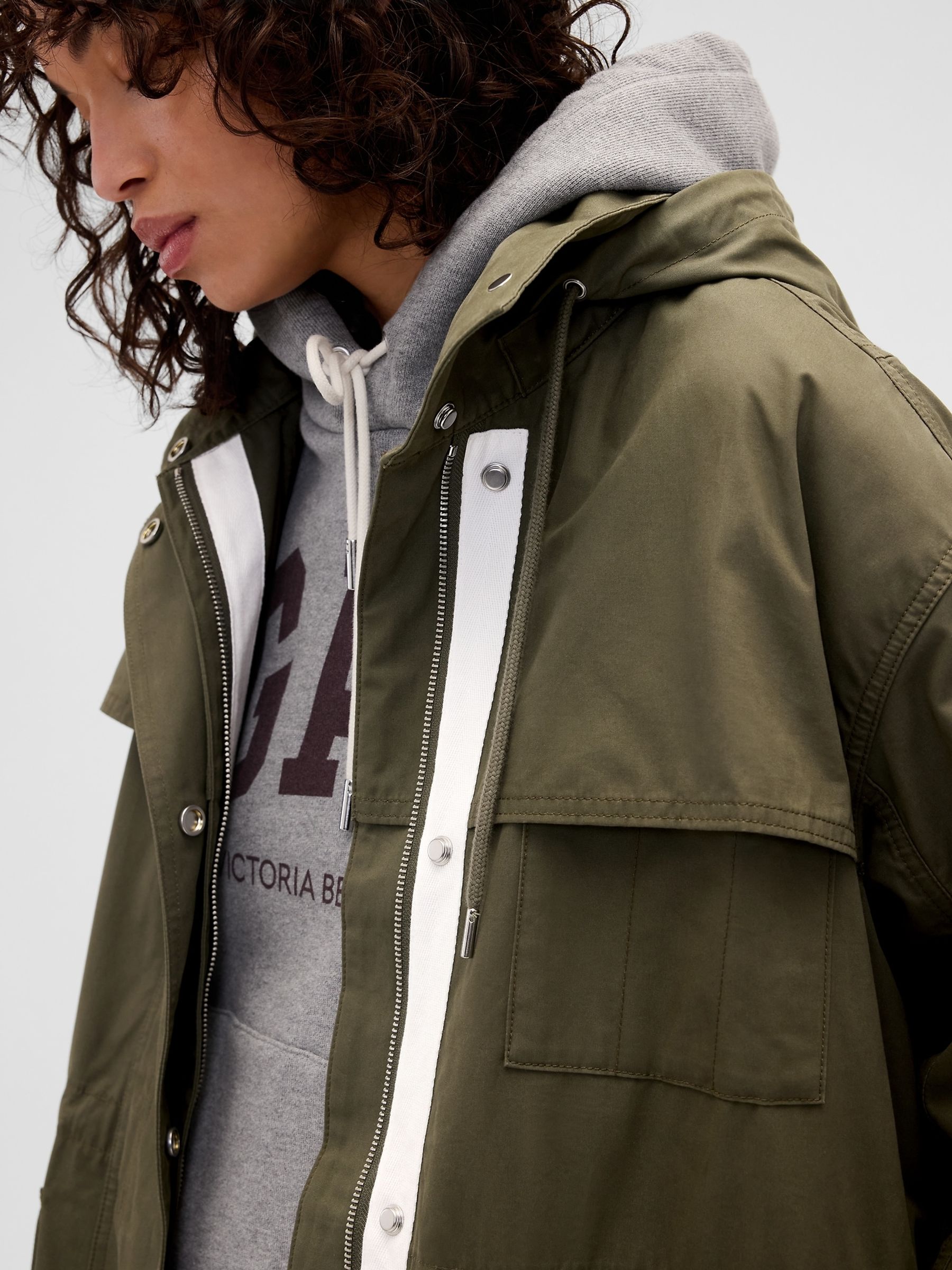 Gap x Victoria Beckham Khaki Green Parka Jacket - Image 5 of 8