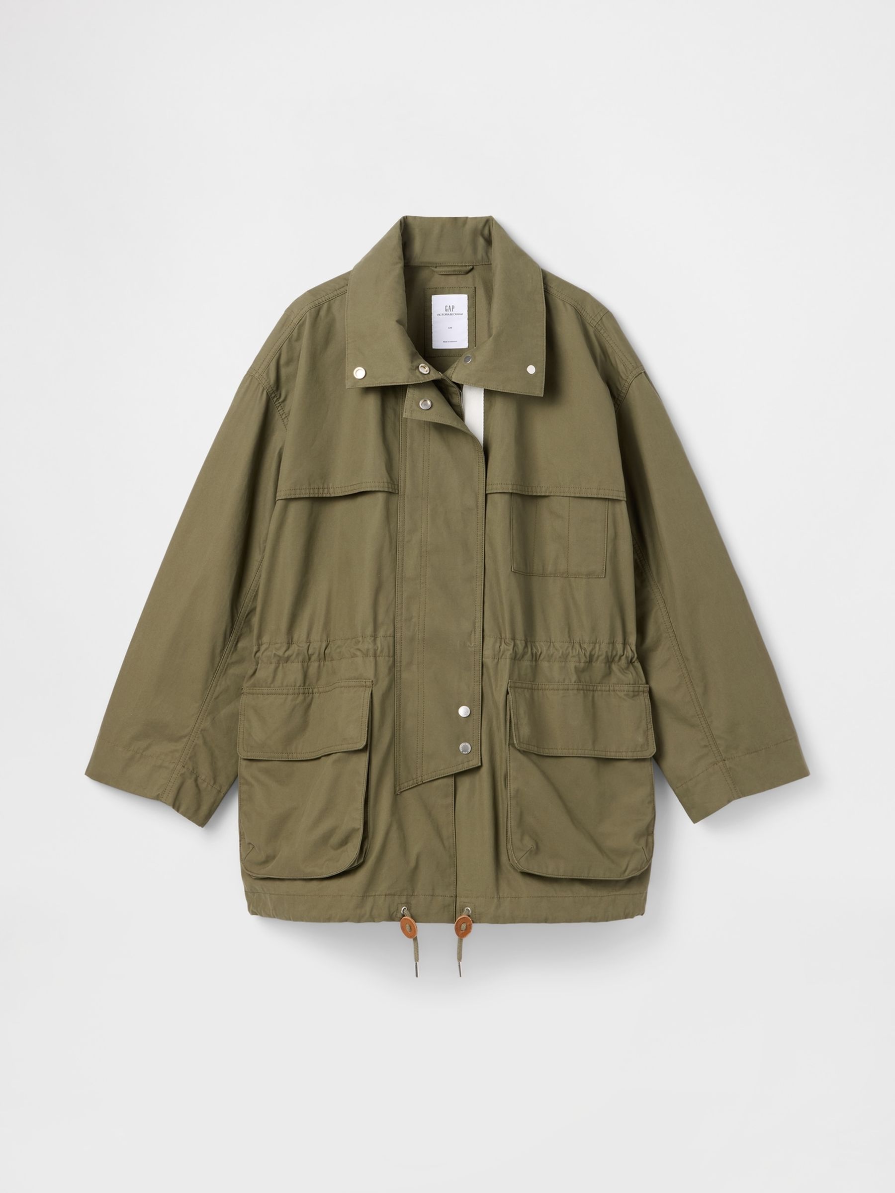 Gap x Victoria Beckham Khaki Green Parka Jacket - Image 7 of 8