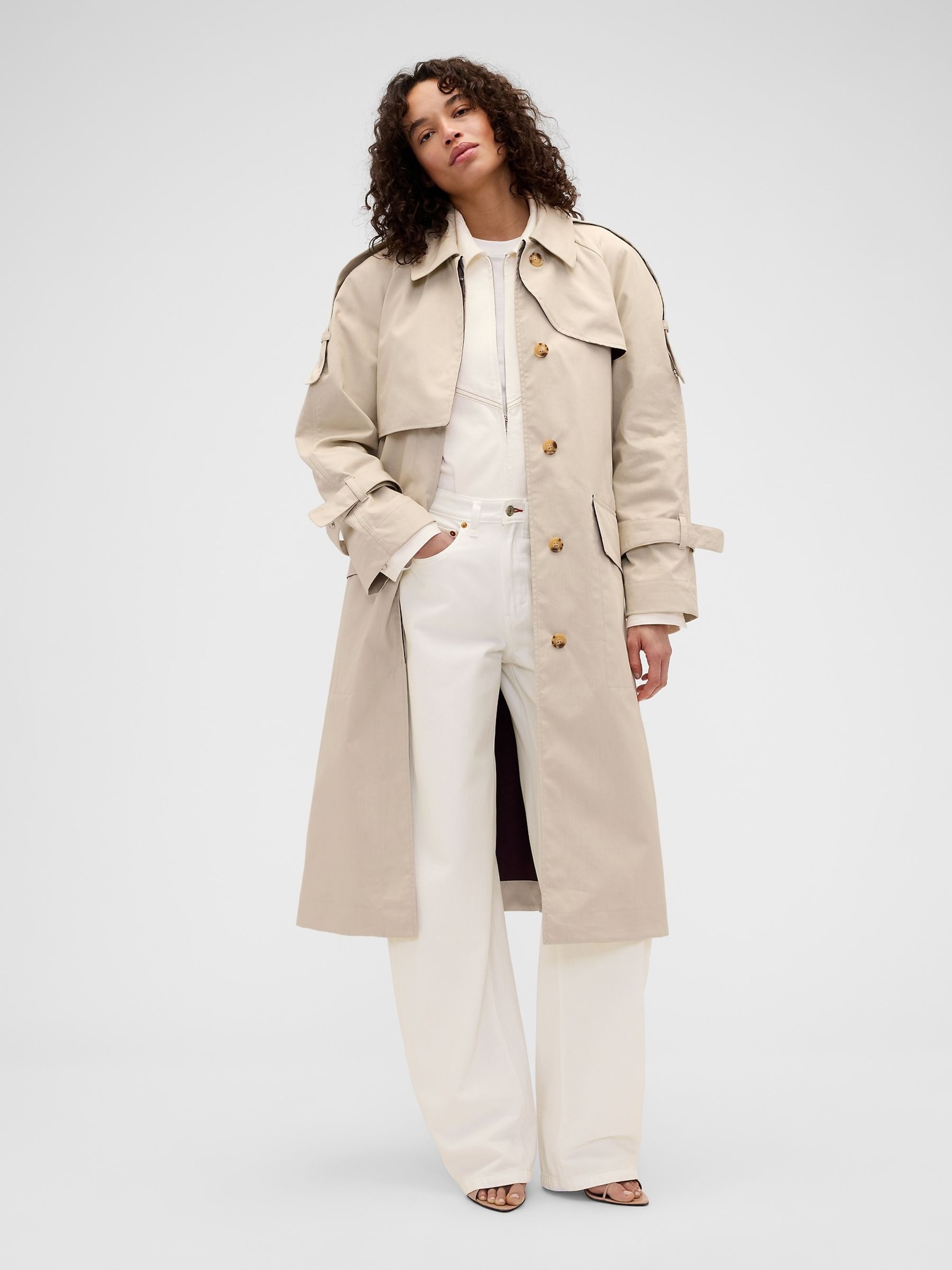 Gap x Victoria Beckham Beige Trench Coat - Image 1 of 5