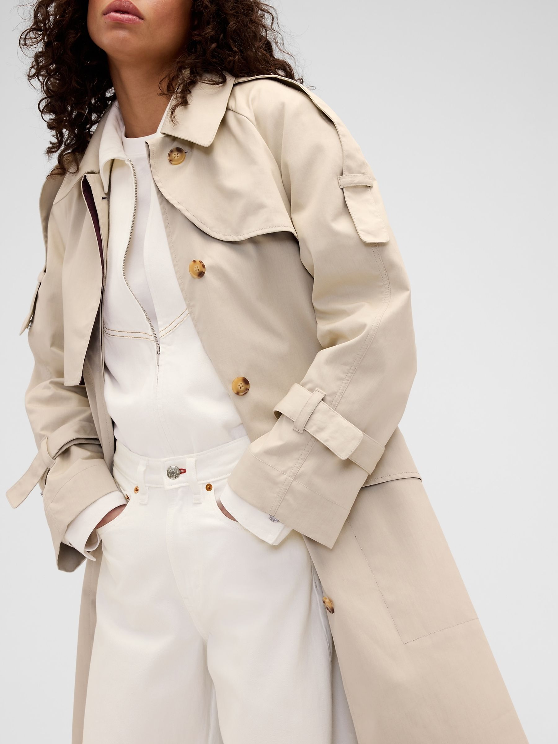 Gap x Victoria Beckham Beige Trench Coat - Image 4 of 5