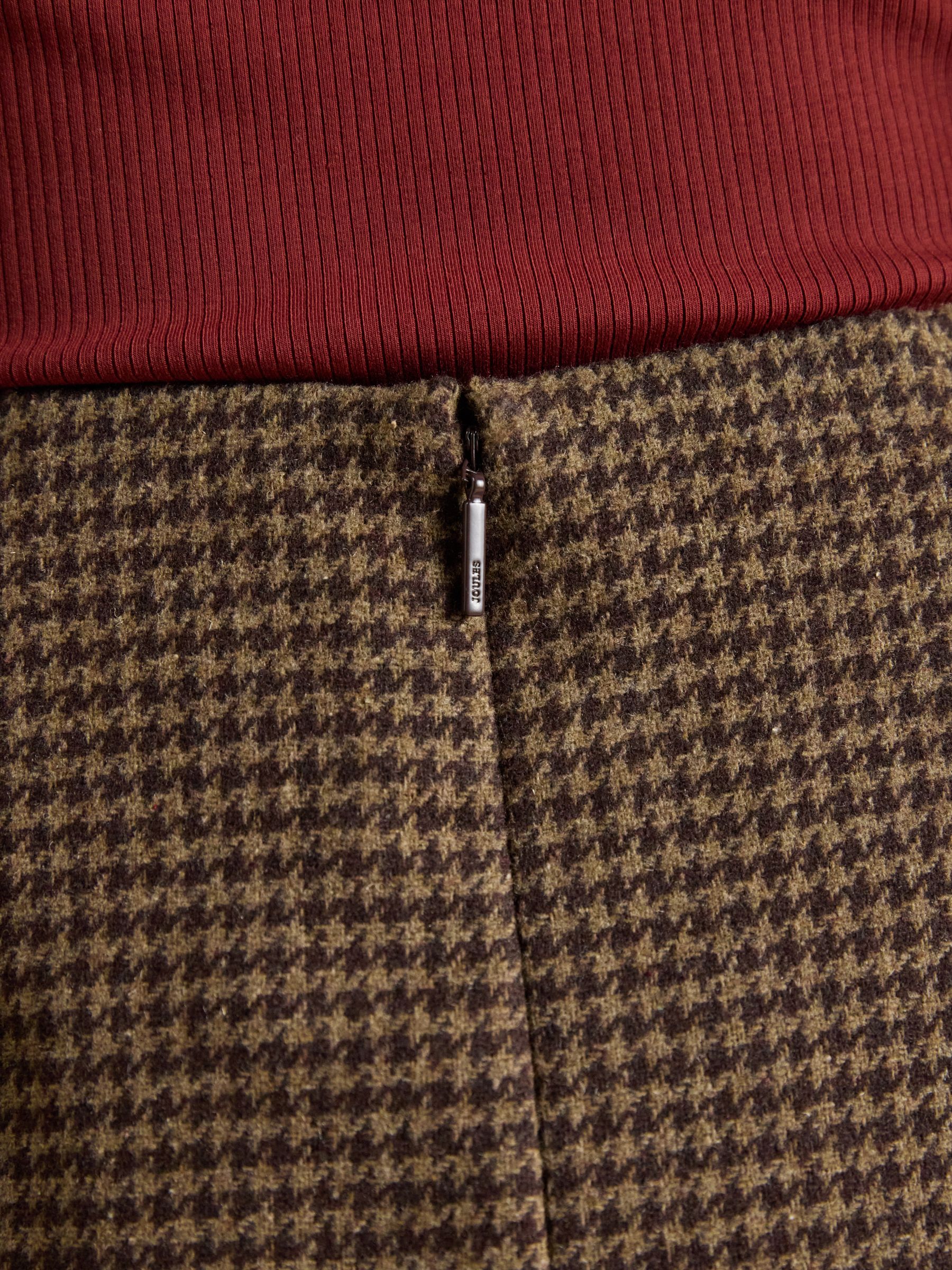 Blyth Brown Houndstooth Tweed Mini Skirt - Image 4 of 7