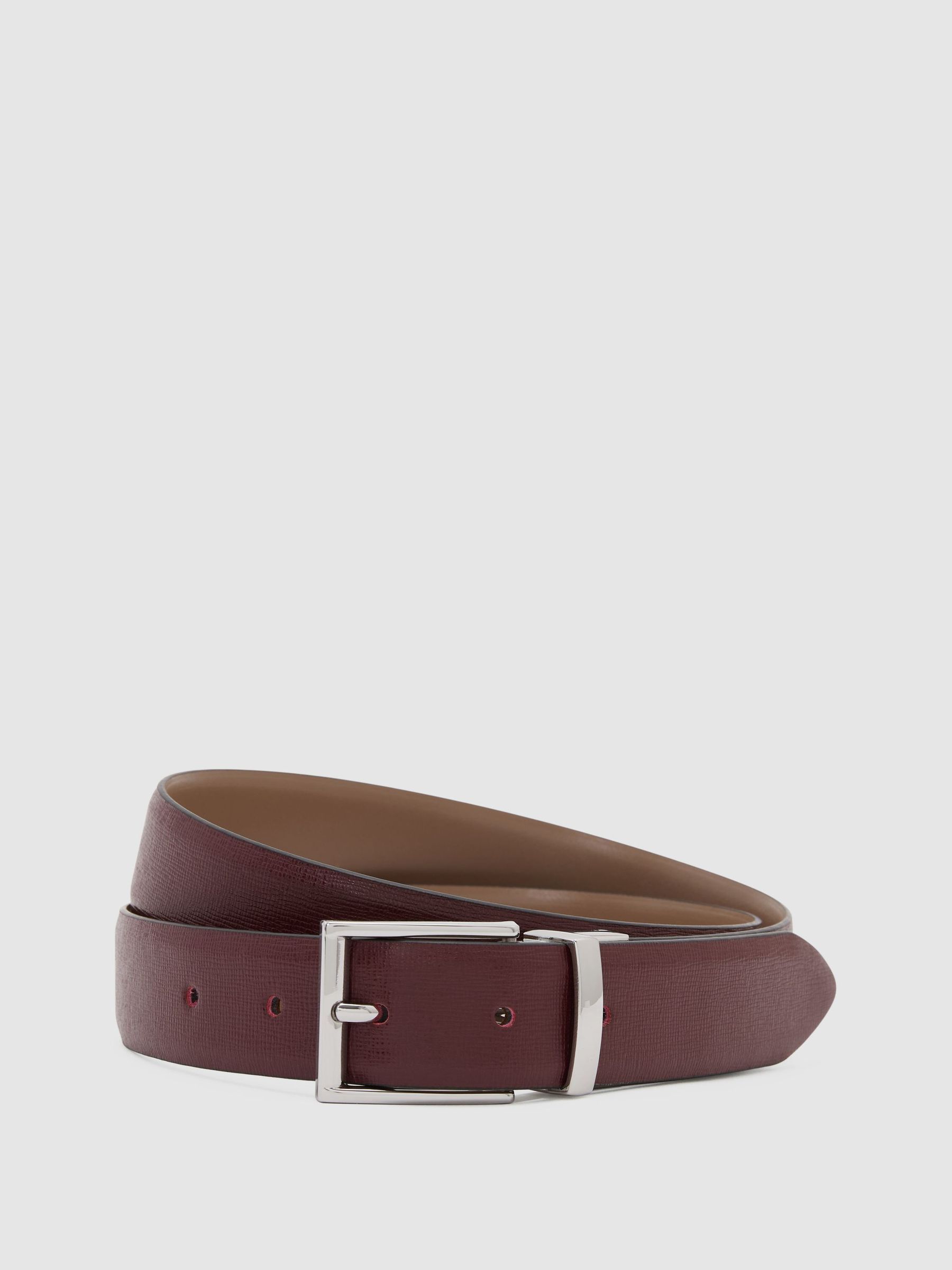 Reversible Leather Belt in Red - Image 1 of 3
