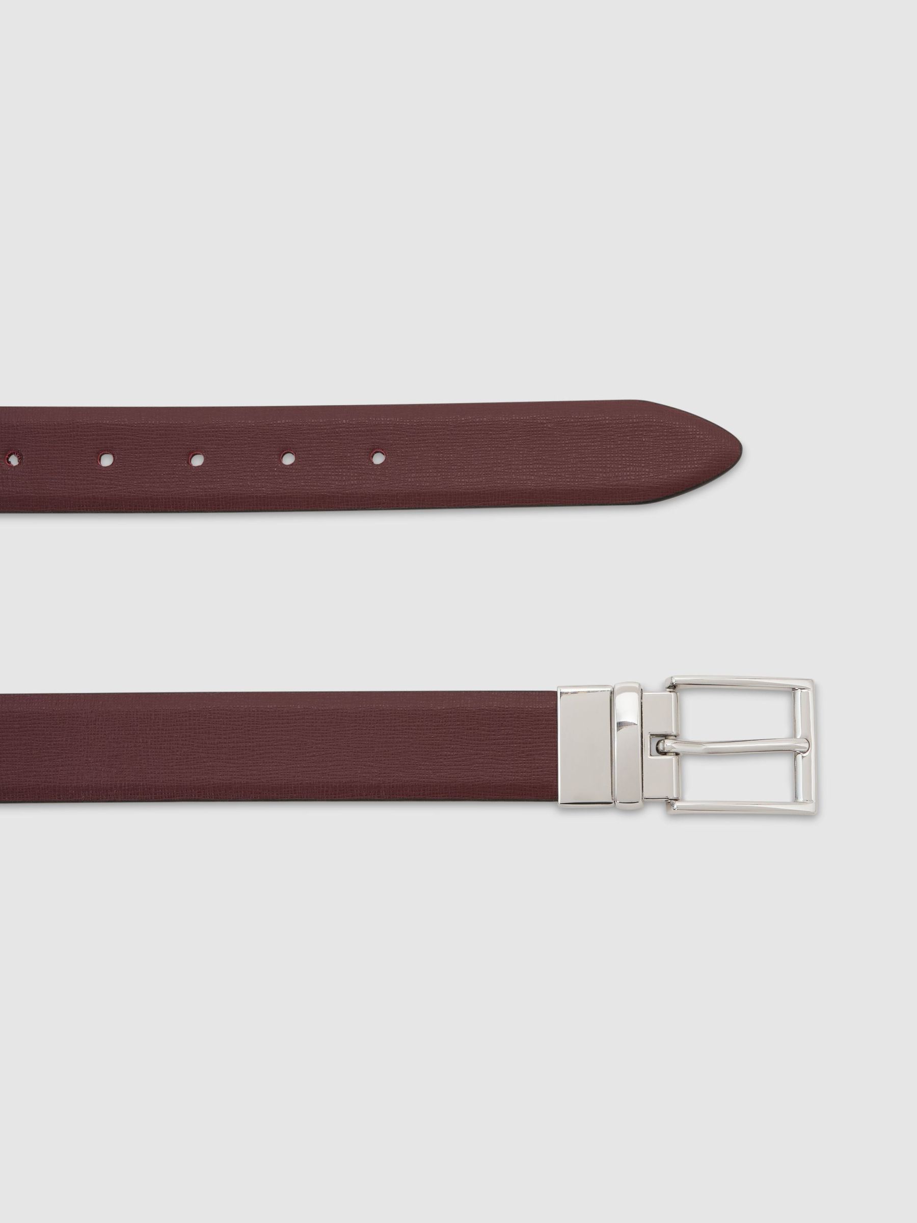 Reversible Leather Belt in Red - Image 2 of 3