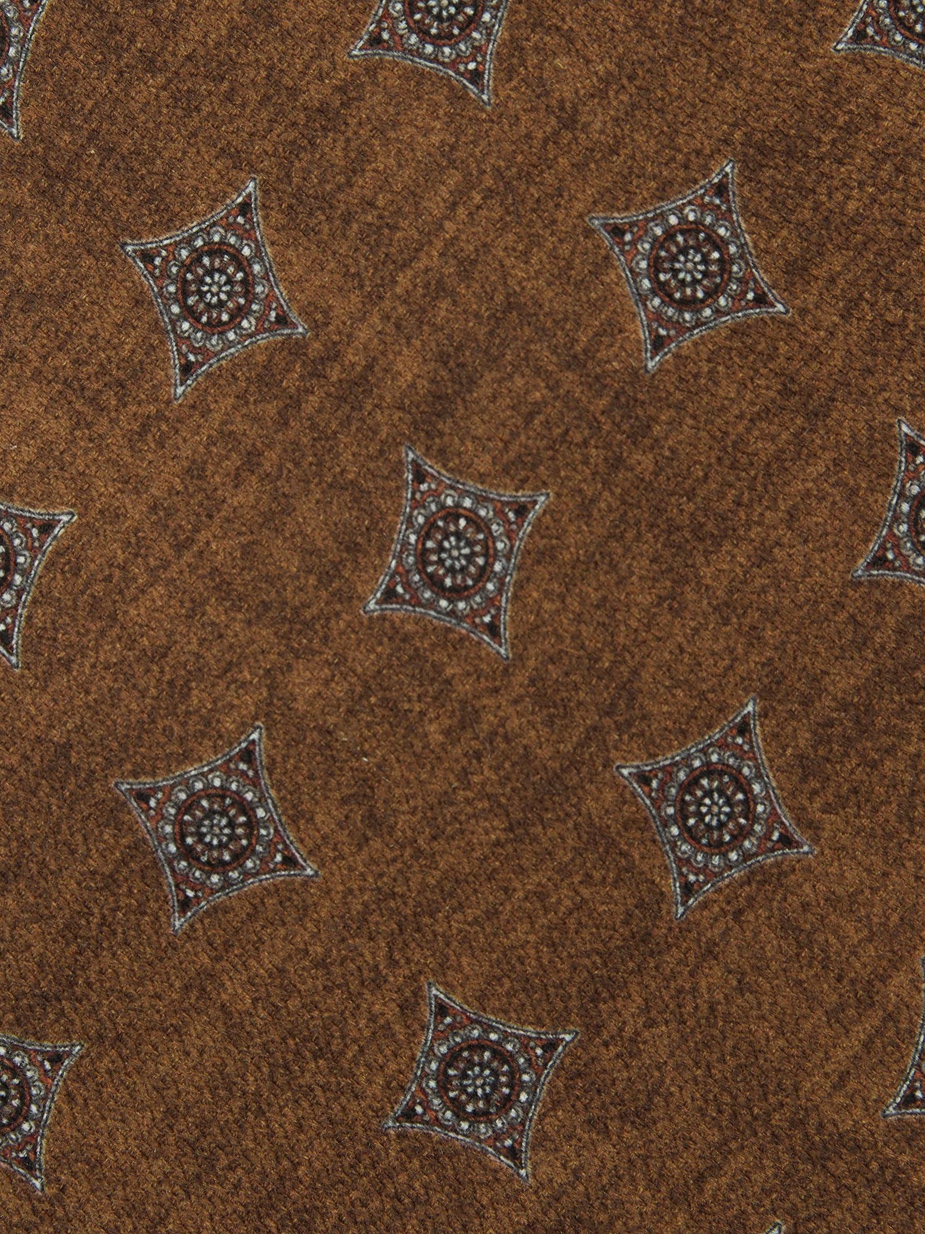 Silk Diamond Medallion-Print Tie in Burnt Orange - Image 7 of 7