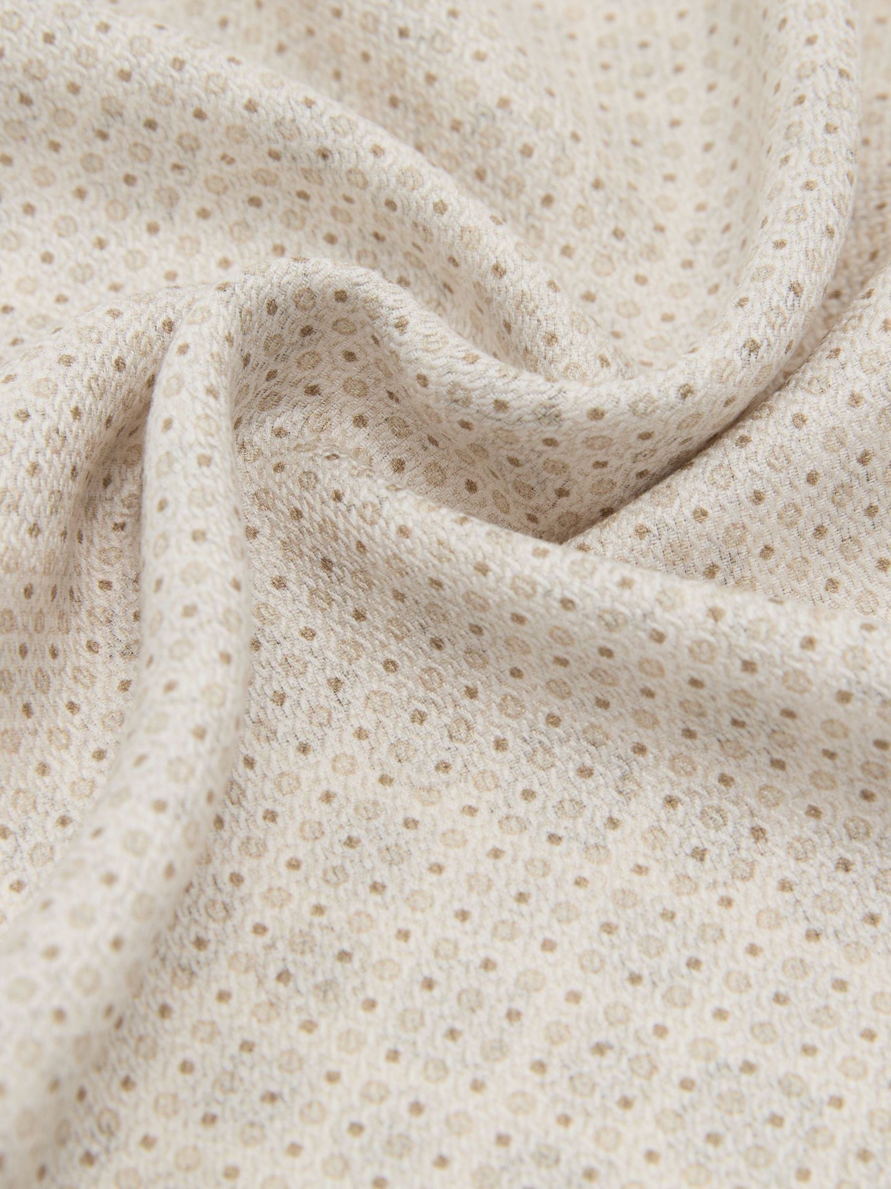 Silk Micro Spot-Print Pocket Square in Ecru - Image 3 of 4