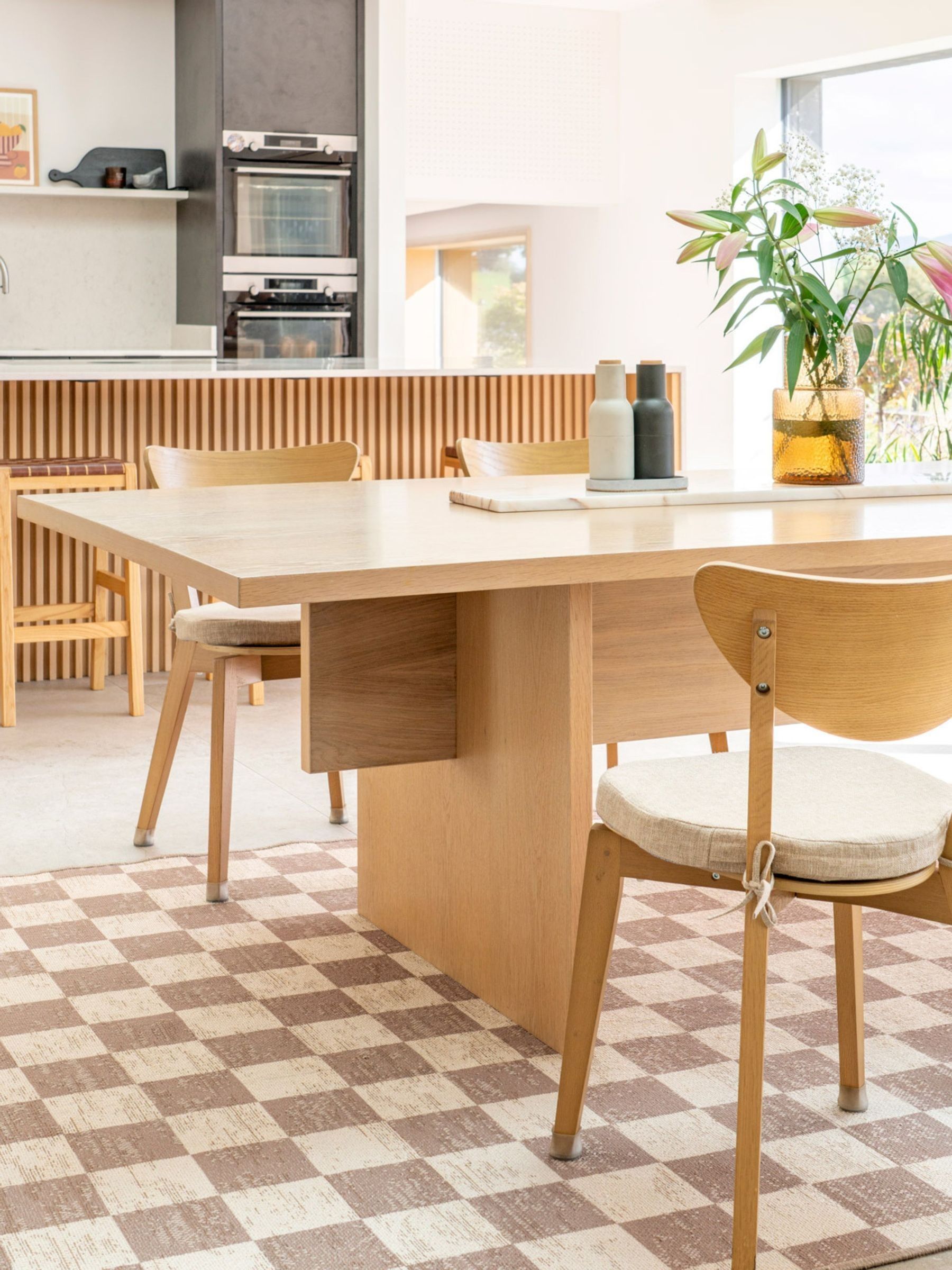 kukoon Beige Washable Noa Checkerboard Jute Rug - Image 3 of 6