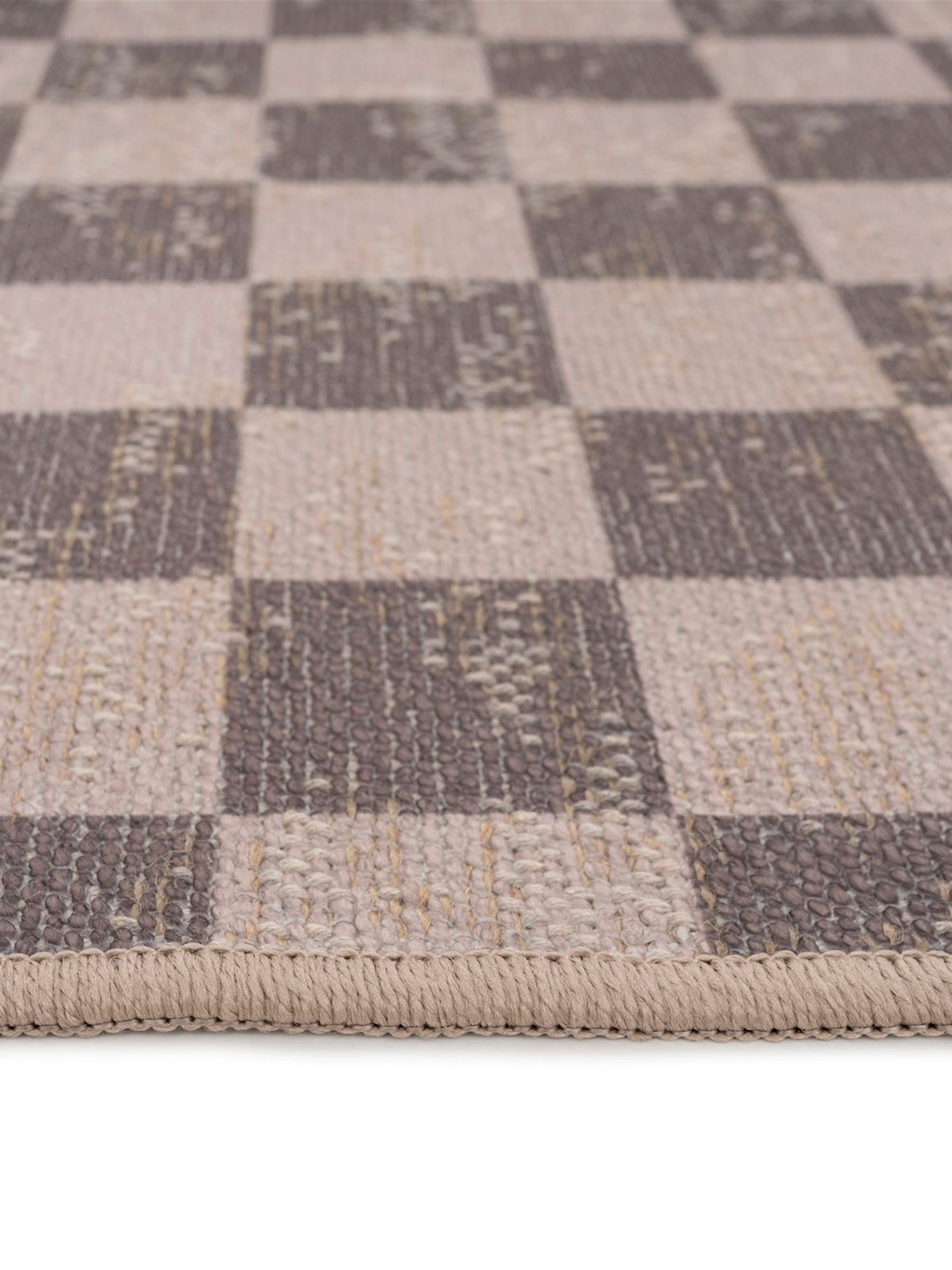 kukoon Brown Washable Juno Checkerboard Jute Style Rug - Image 4 of 6