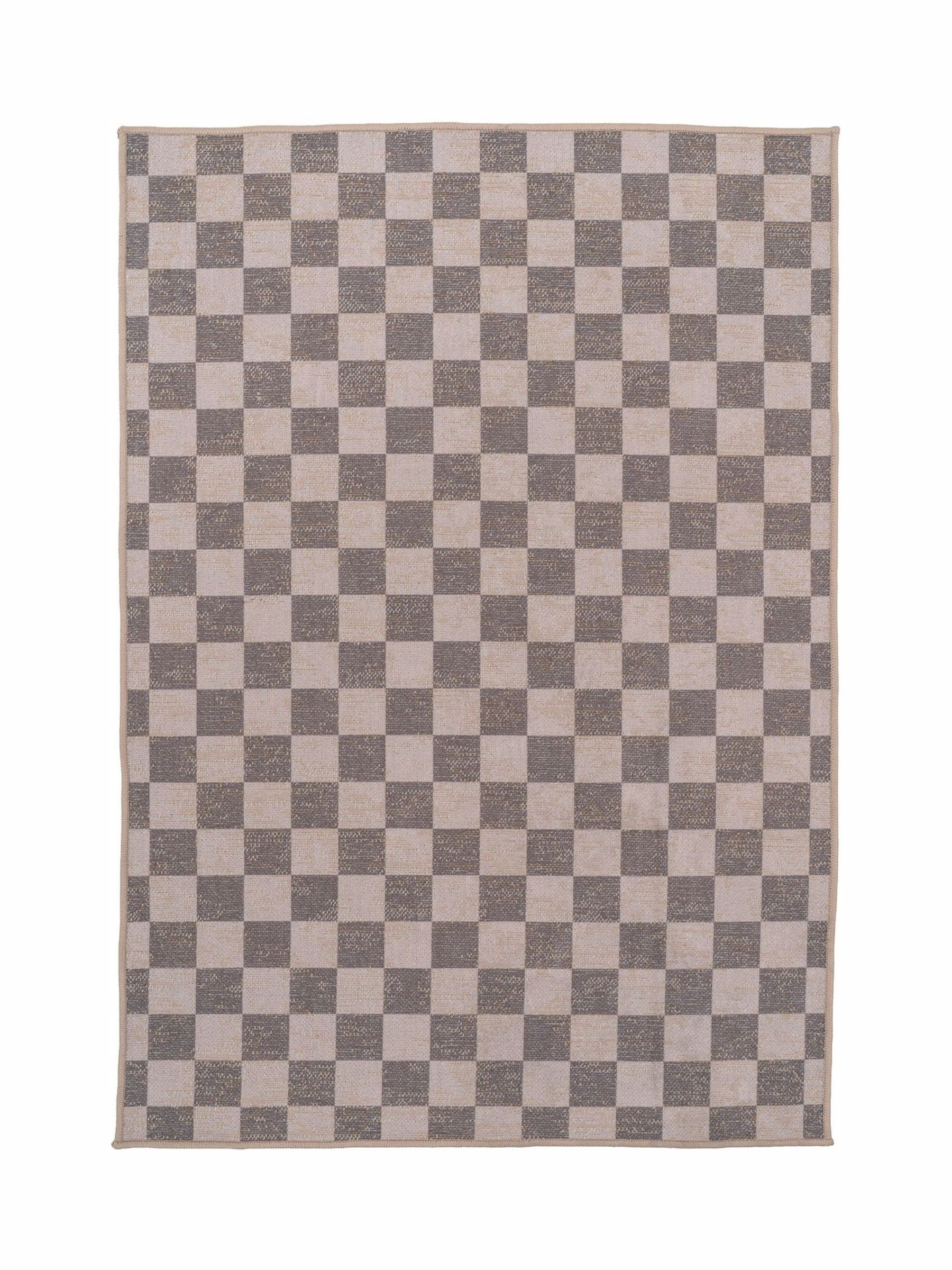 kukoon Brown Washable Juno Checkerboard Jute Style Rug - Image 6 of 6