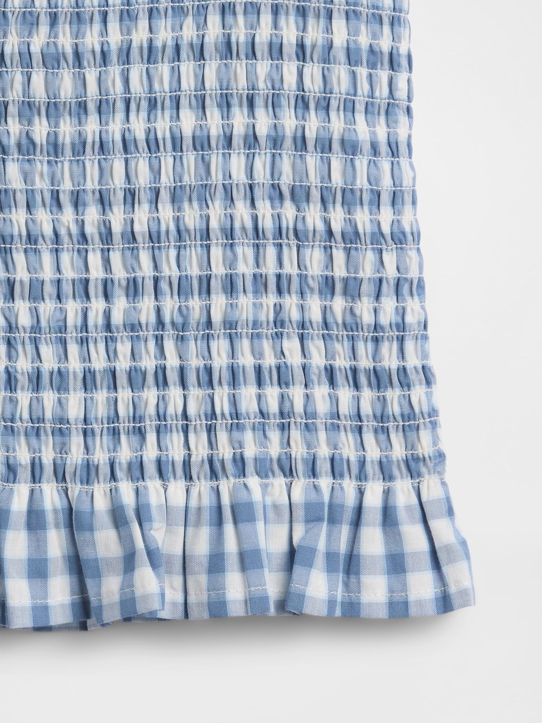Blue Gingham Smocked Peplum Top - Image 3 of 3