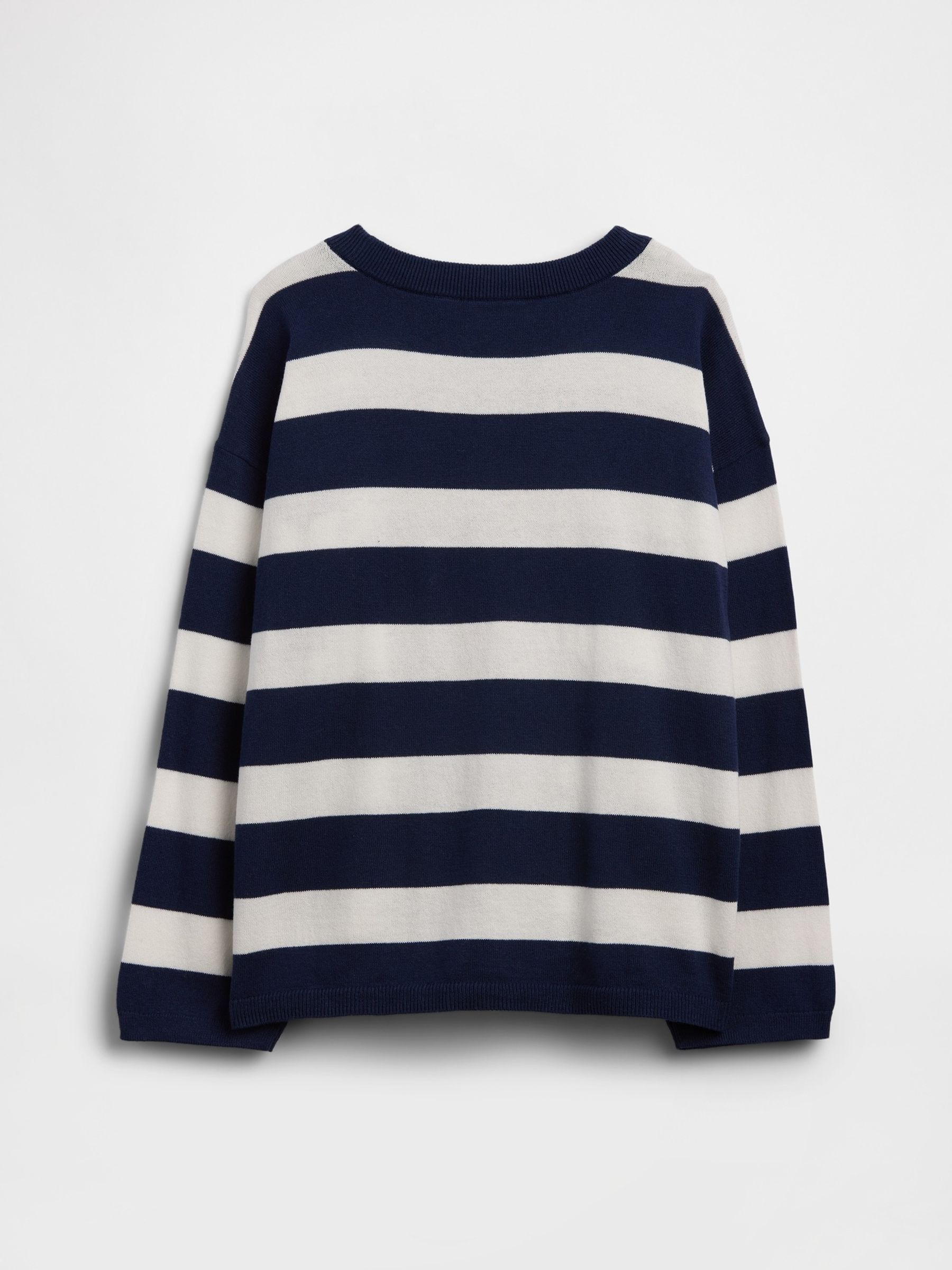 Navy Lobster Oversized Stripe Crew Neck Jumper - Image 2 of 3
