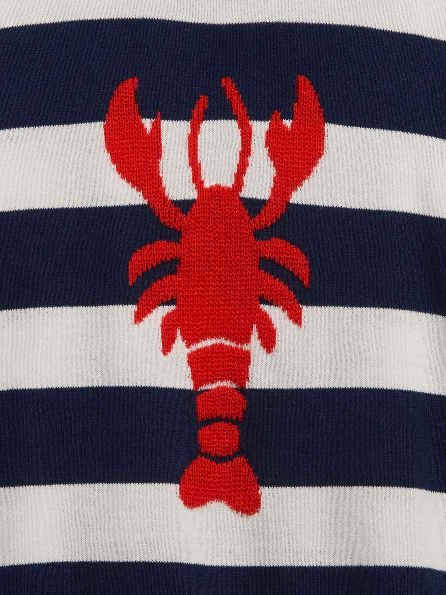 Navy Lobster Oversized Stripe Crew Neck Jumper - Image 3 of 3 Navy Lobster Oversized Stripe Crew Neck Jumper - Image 3 of 3