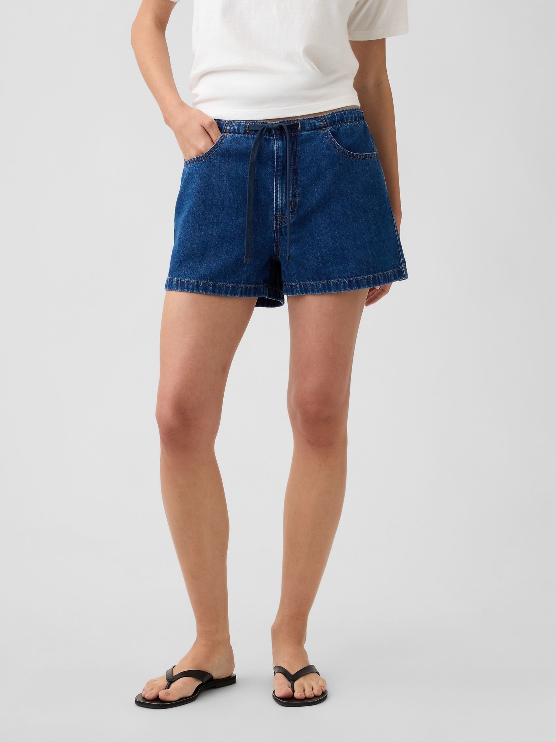 Dark Wash 2.5 inch Track Shorts - Image 1 of 6