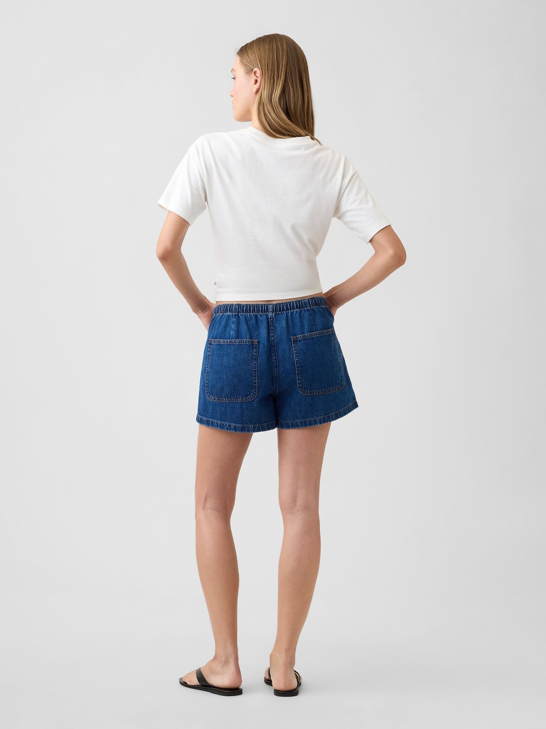 Dark Wash 2.5 inch Track Shorts - Image 2 of 6