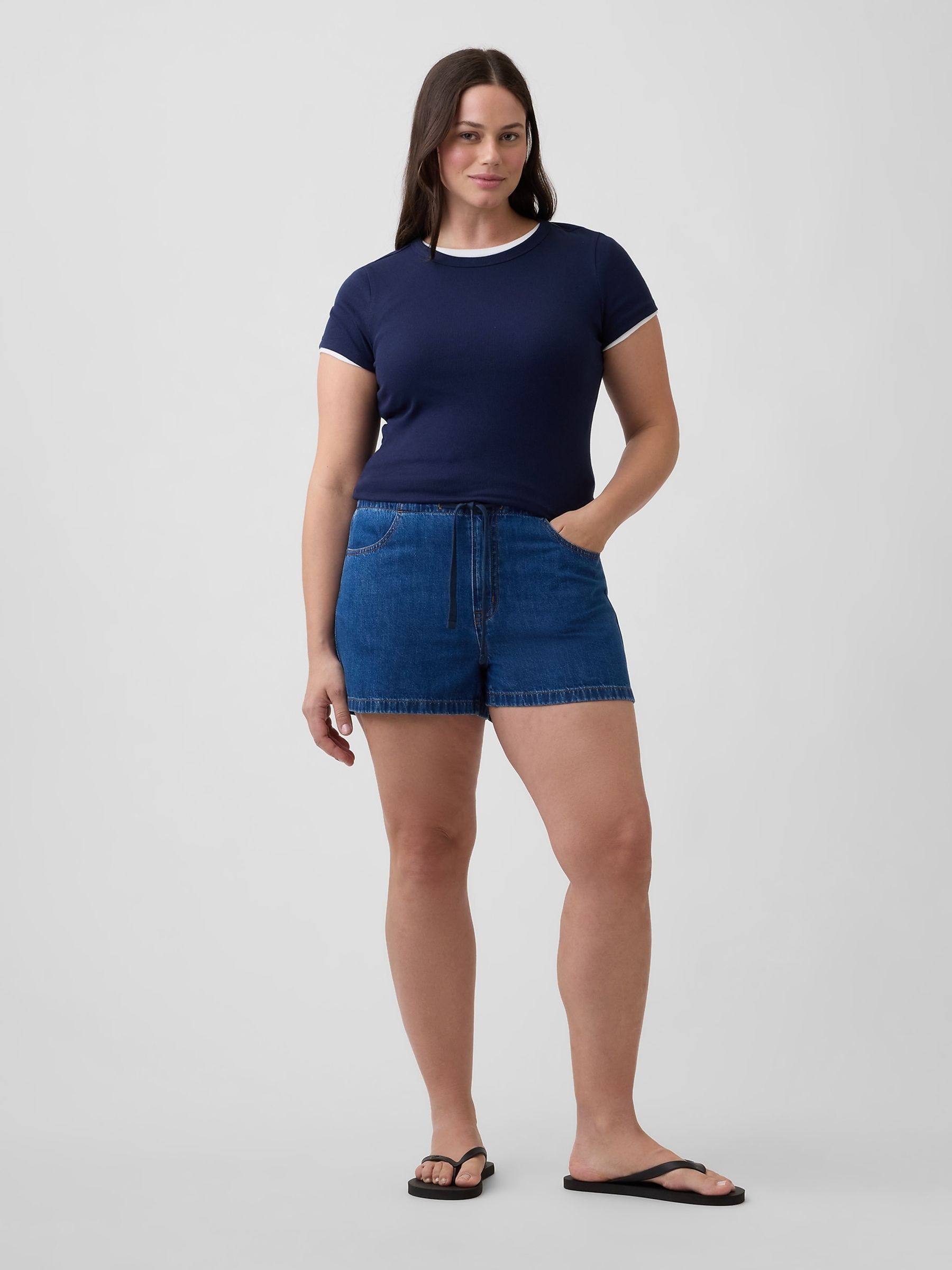Dark Wash 2.5 inch Track Shorts - Image 5 of 6