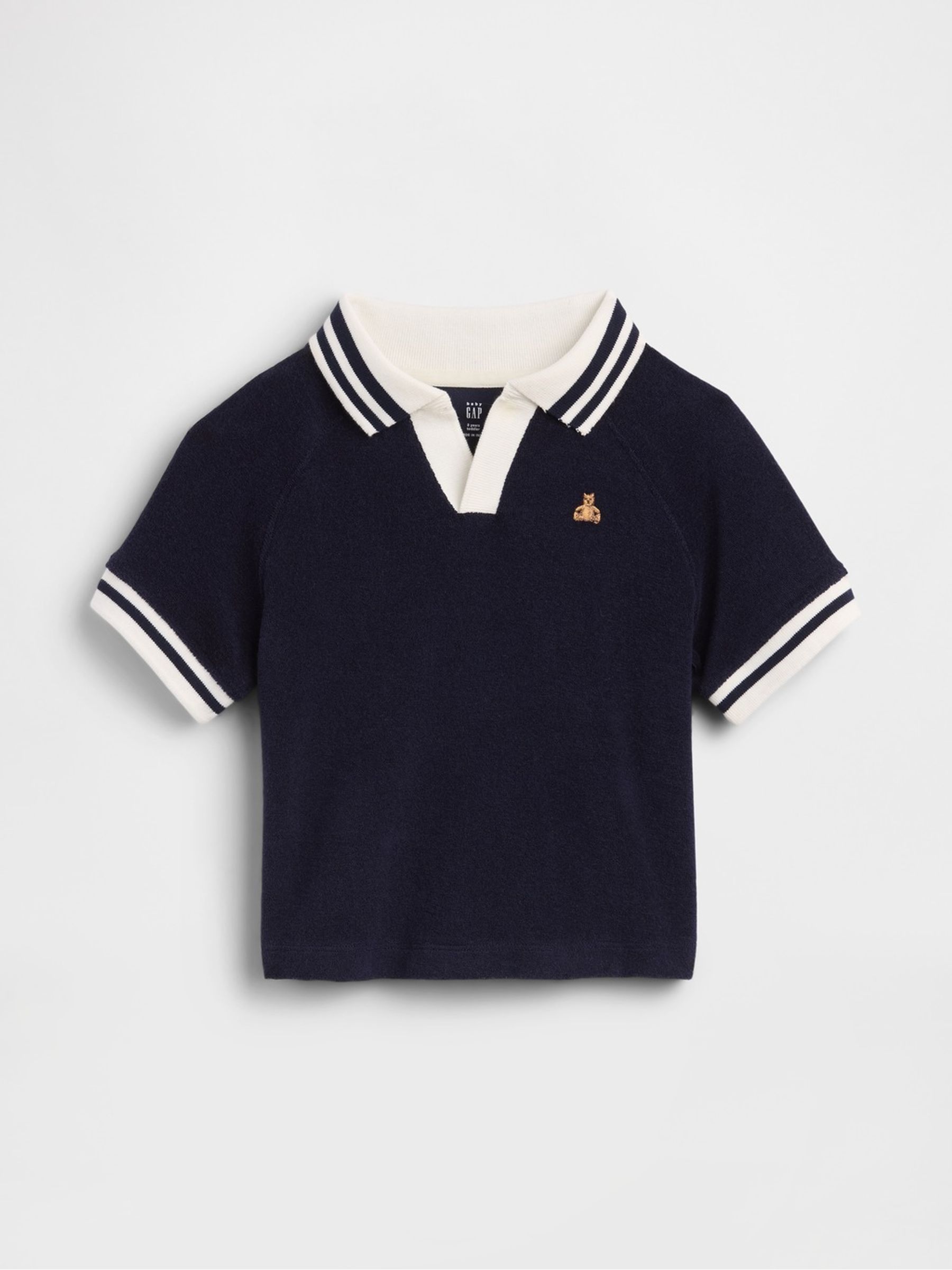 Navy Towel Terry Polo Shirt - Image 1 of 2