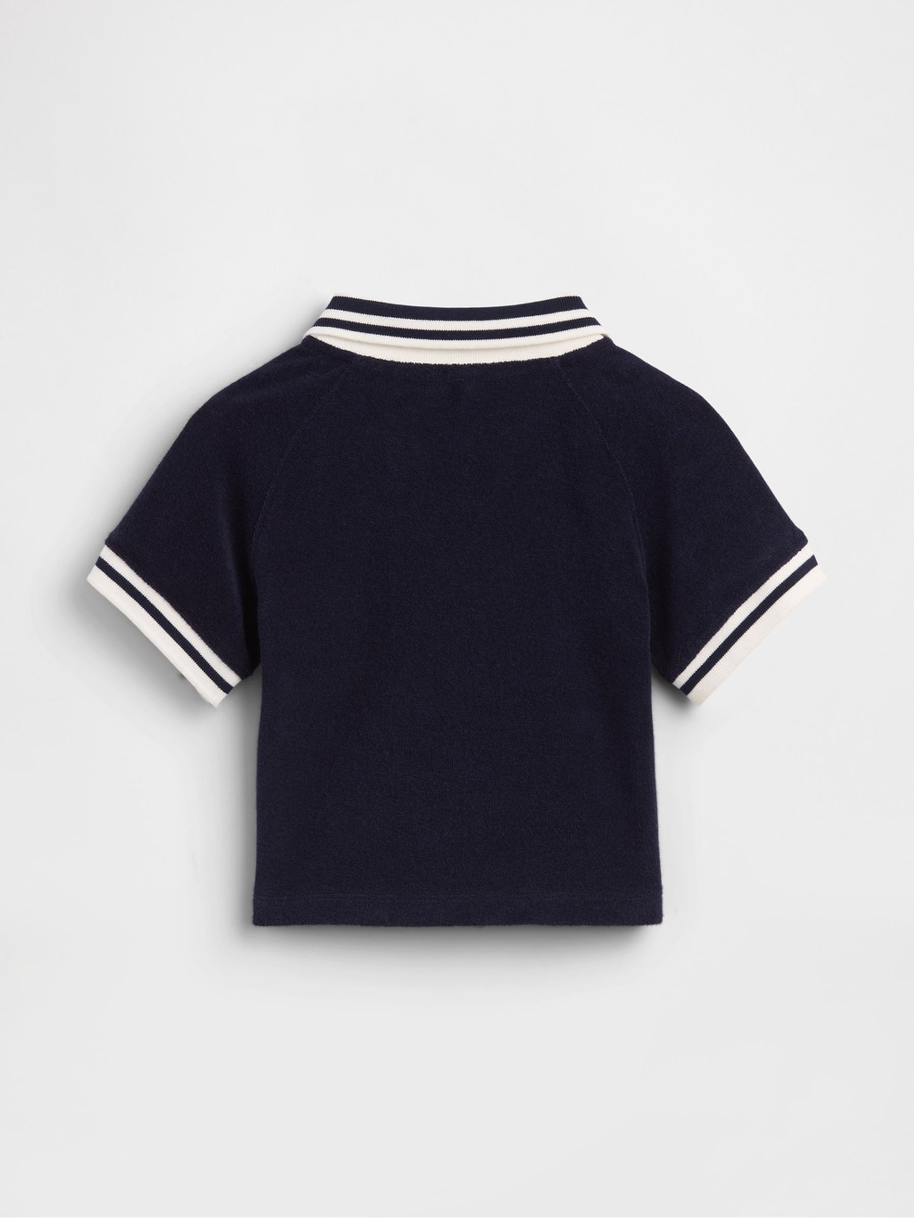 Navy Towel Terry Polo Shirt - Image 2 of 2