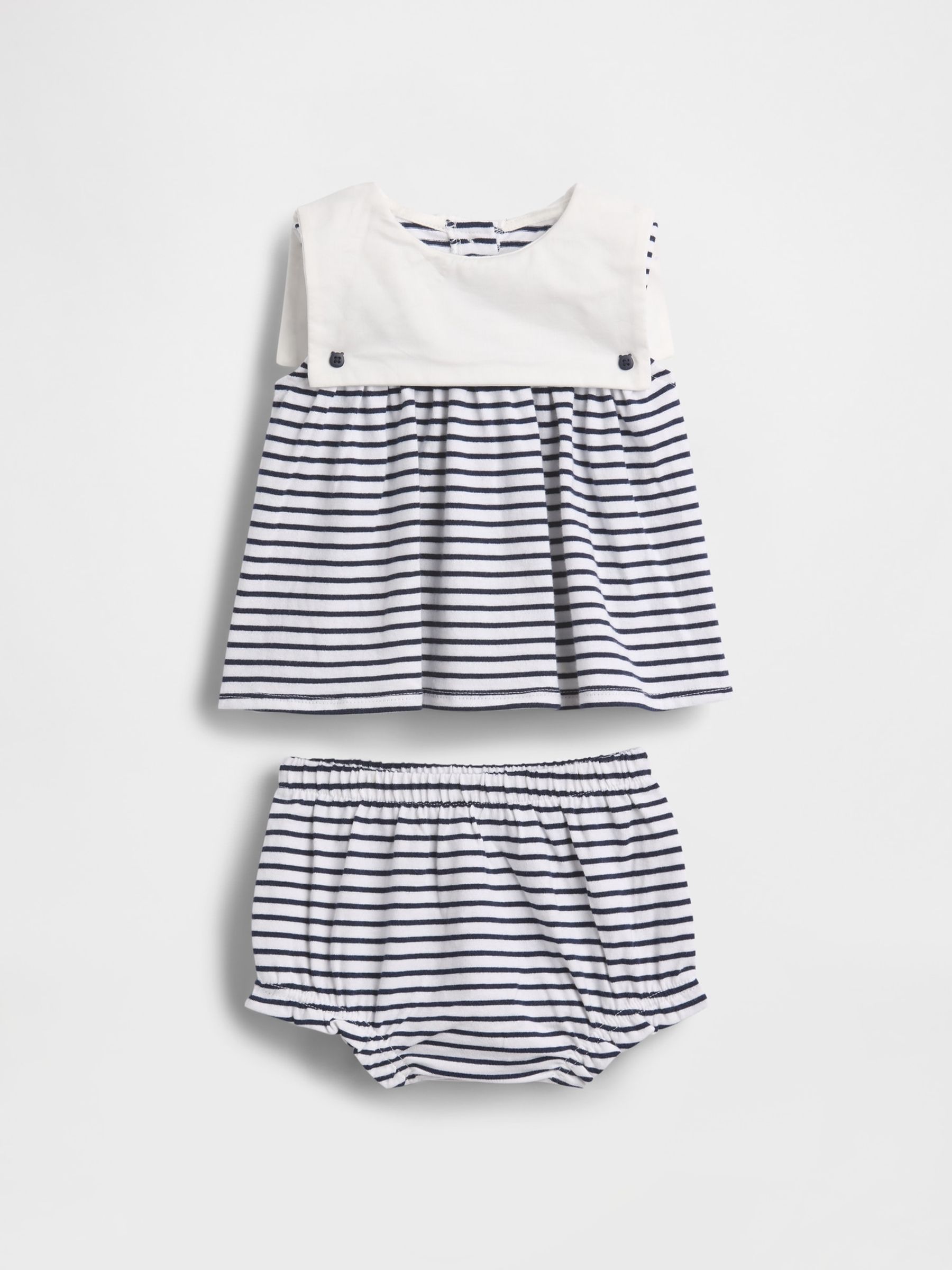 Navy Stripe Cotton Sailor Outfit Set - Image 1 of 2