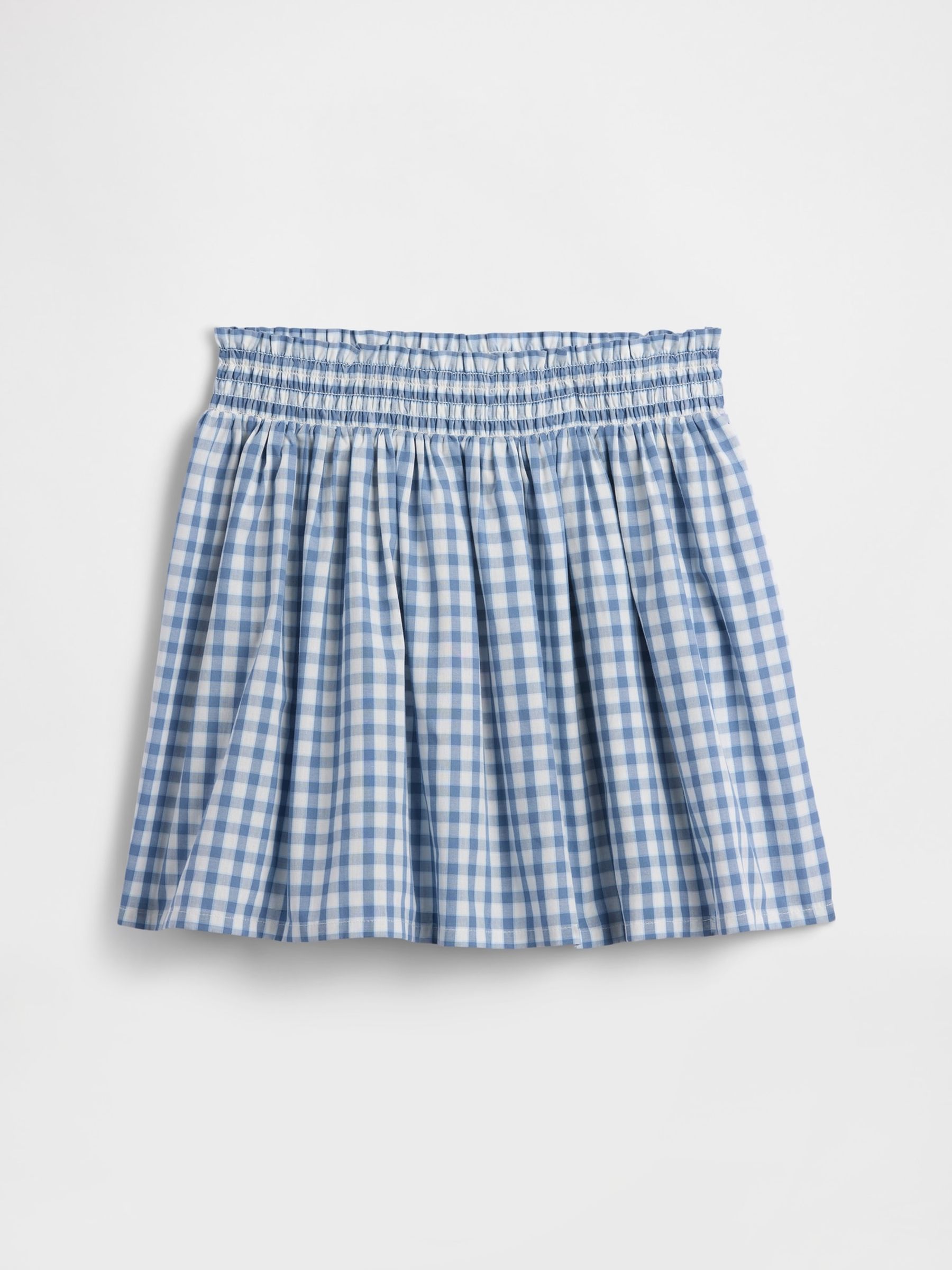 Blue Gingham Pull On Smocked Skirt - Image 1 of 3
