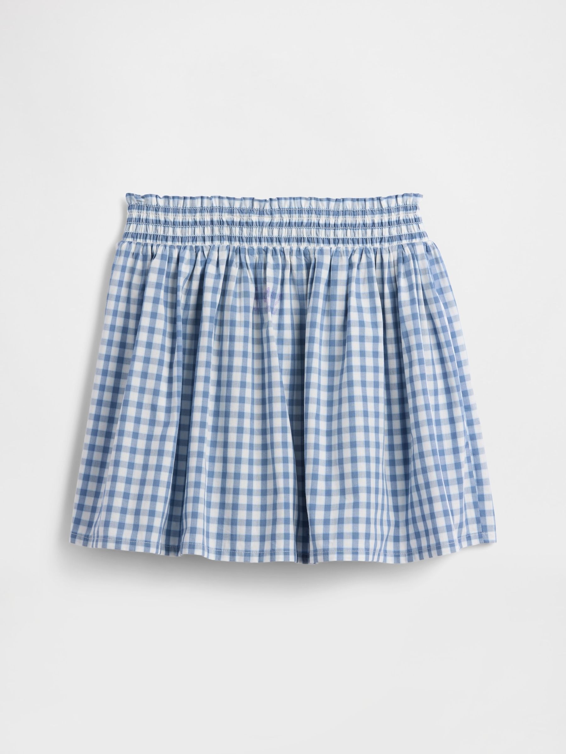 Blue Gingham Pull On Smocked Skirt - Image 2 of 3