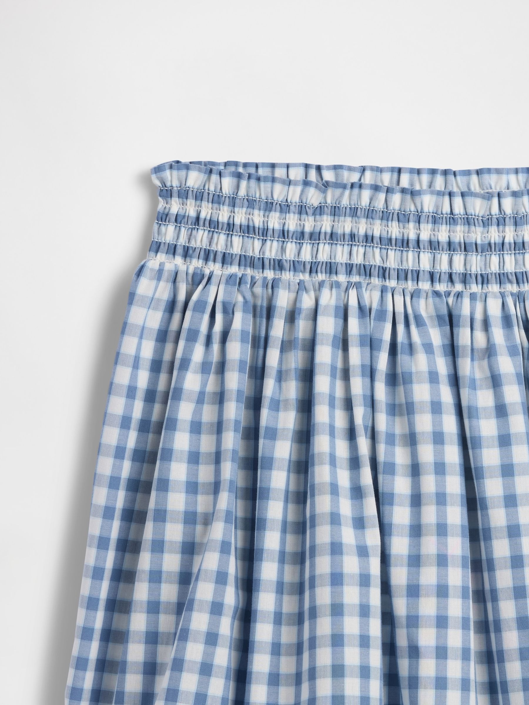 Blue Gingham Pull On Smocked Skirt - Image 3 of 3